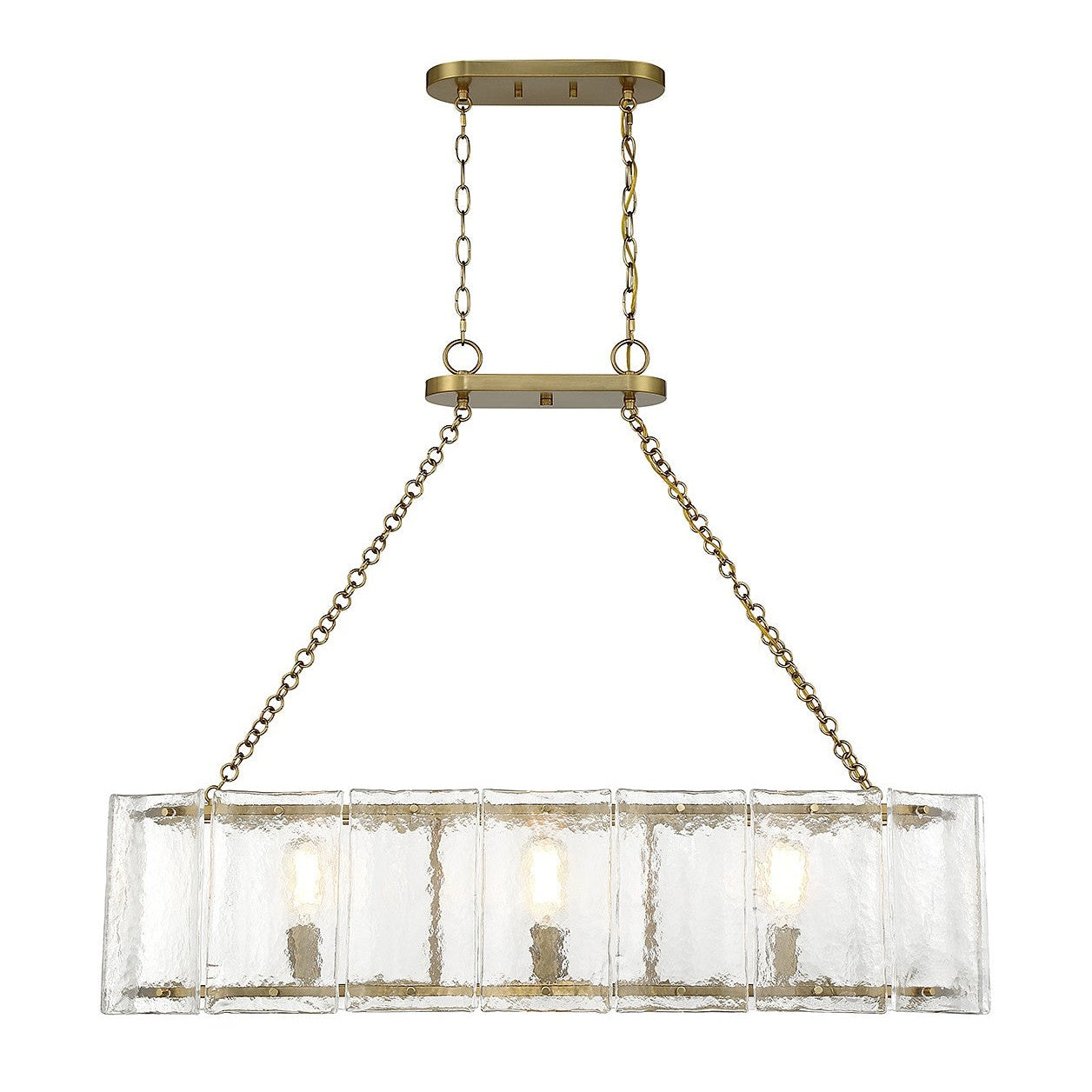 Savoy House - 1-8203-3-322 - Three Light Linear Chandelier - Genry - Warm Brass