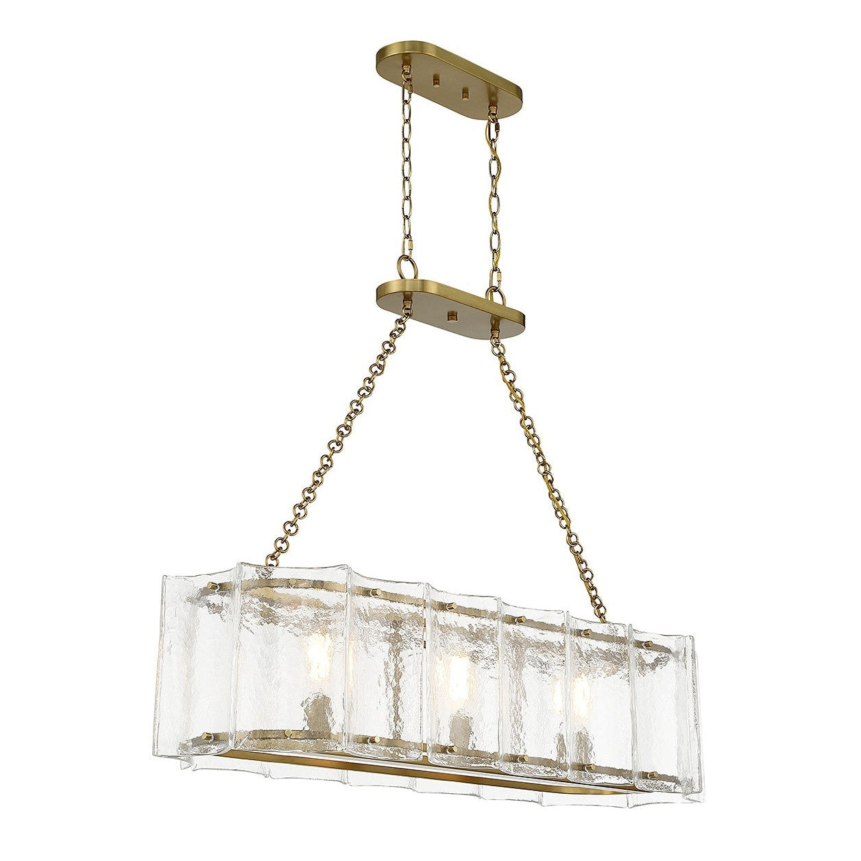 Savoy House - 1-8203-3-322 - Three Light Linear Chandelier - Genry - Warm Brass