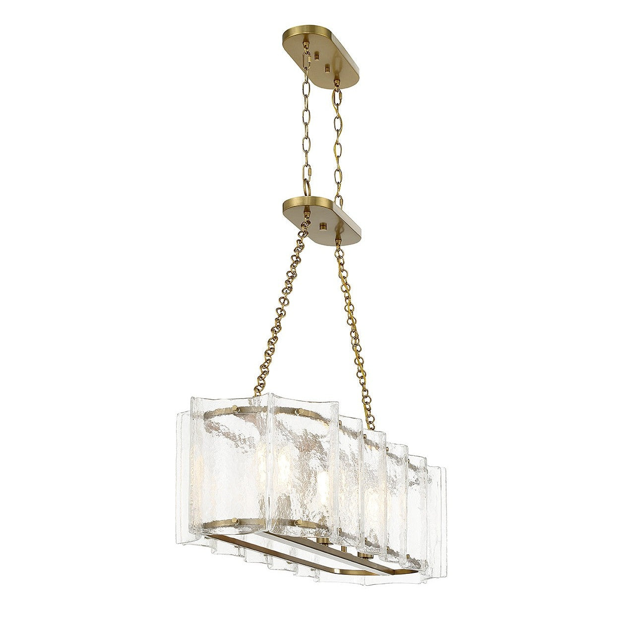 Savoy House - 1-8203-3-322 - Three Light Linear Chandelier - Genry - Warm Brass