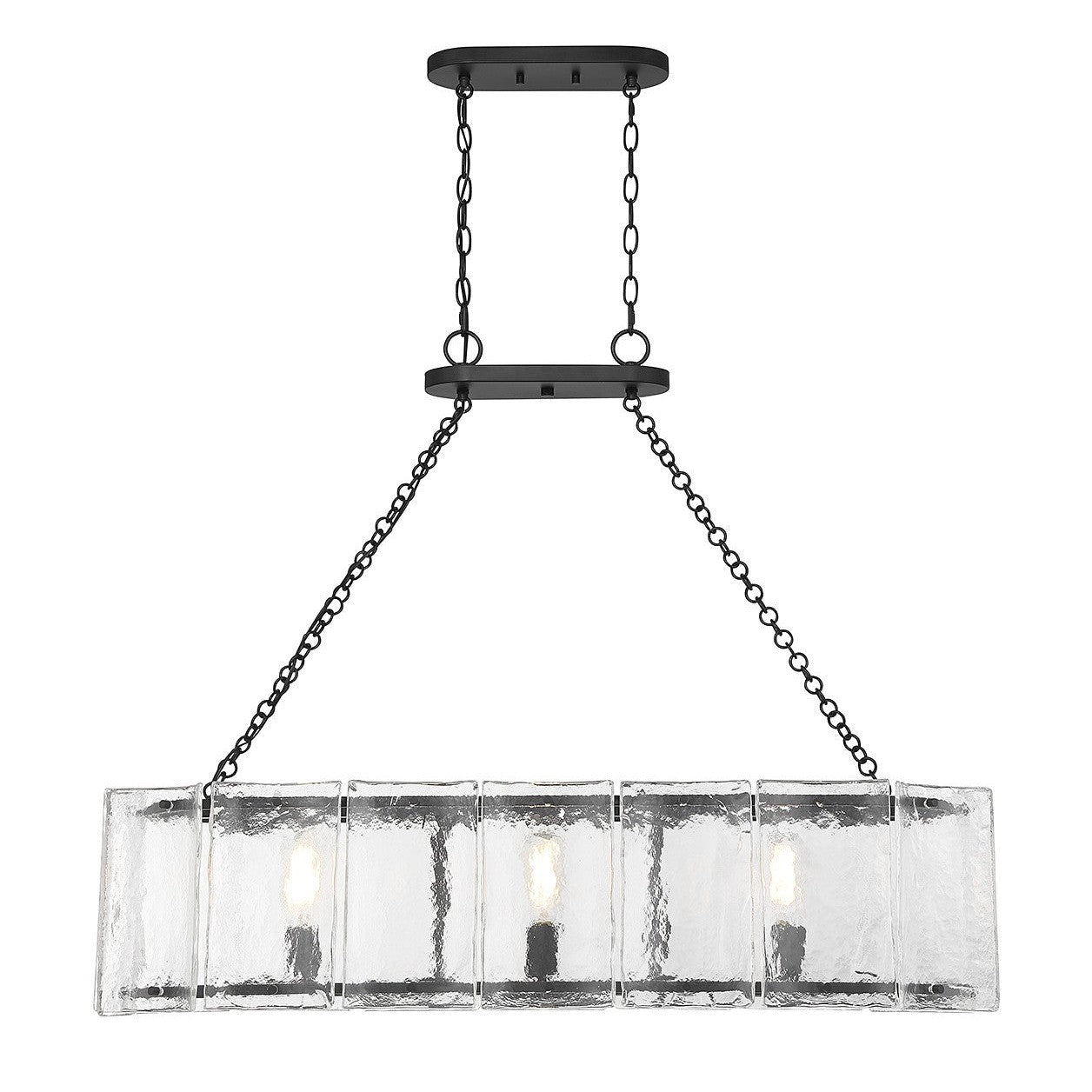 Savoy House - 1-8203-3-89 - Three Light Linear Chandelier - Genry - Matte Black