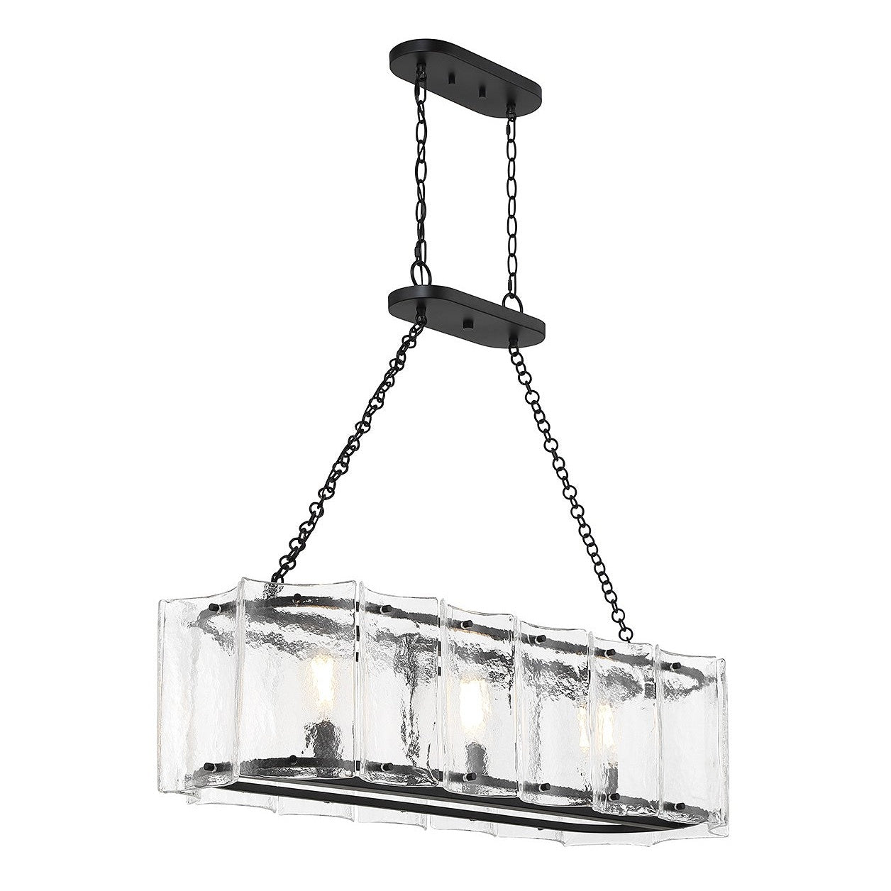 Savoy House - 1-8203-3-89 - Three Light Linear Chandelier - Genry - Matte Black