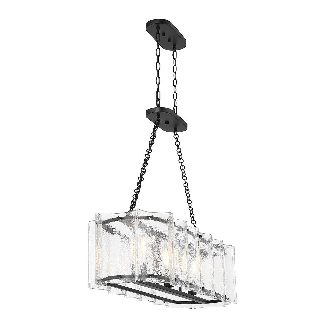 Savoy House - 1-8203-3-89 - Three Light Linear Chandelier - Genry - Matte Black