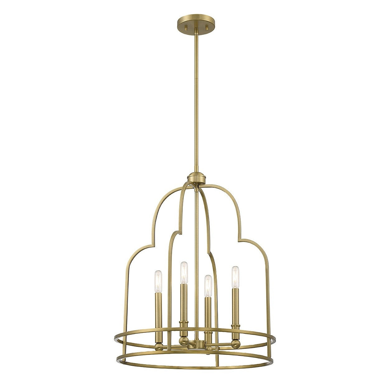 Savoy House - 3-6612-4-322 - Four Light Pendant - Diplomat - Warm Brass