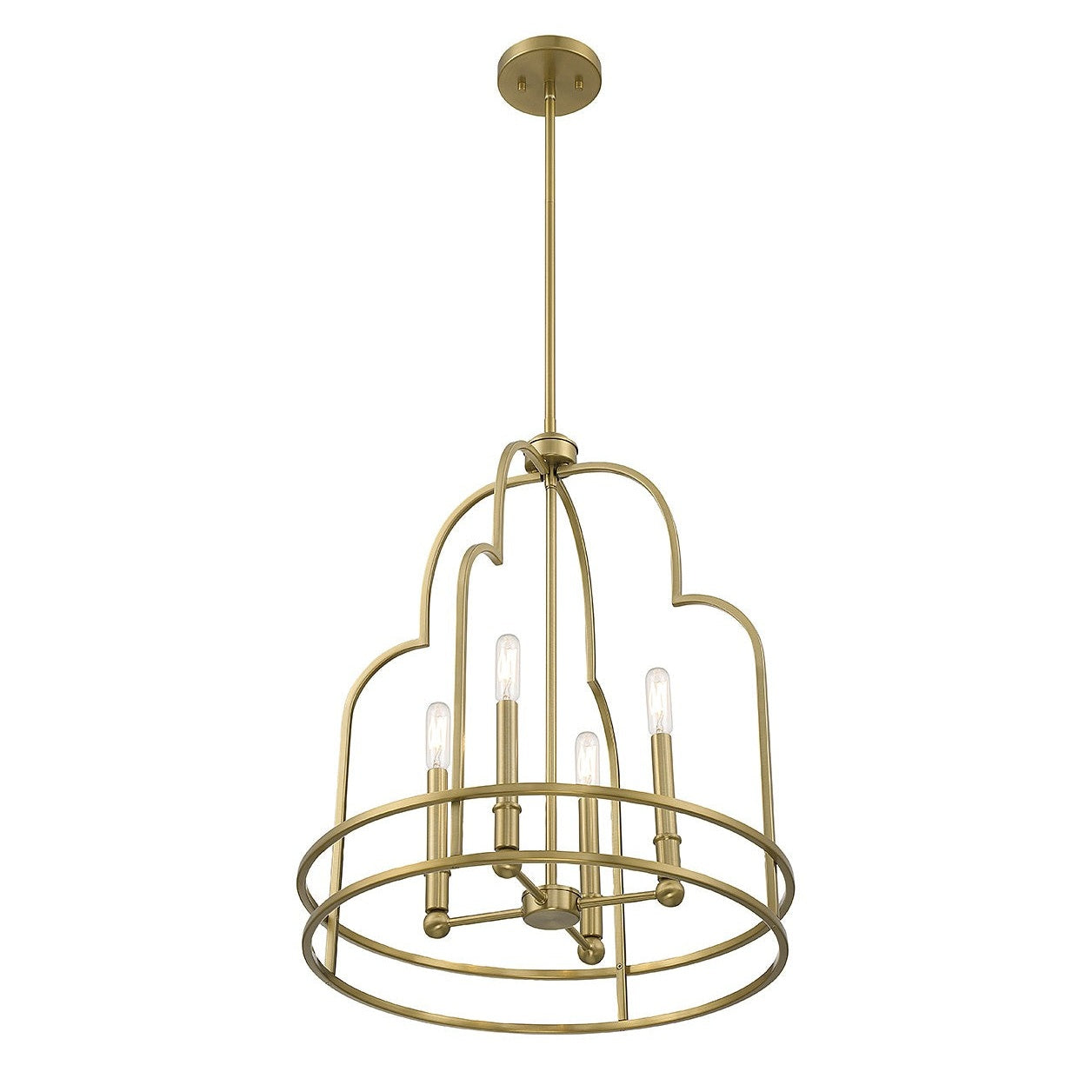 Savoy House - 3-6612-4-322 - Four Light Pendant - Diplomat - Warm Brass