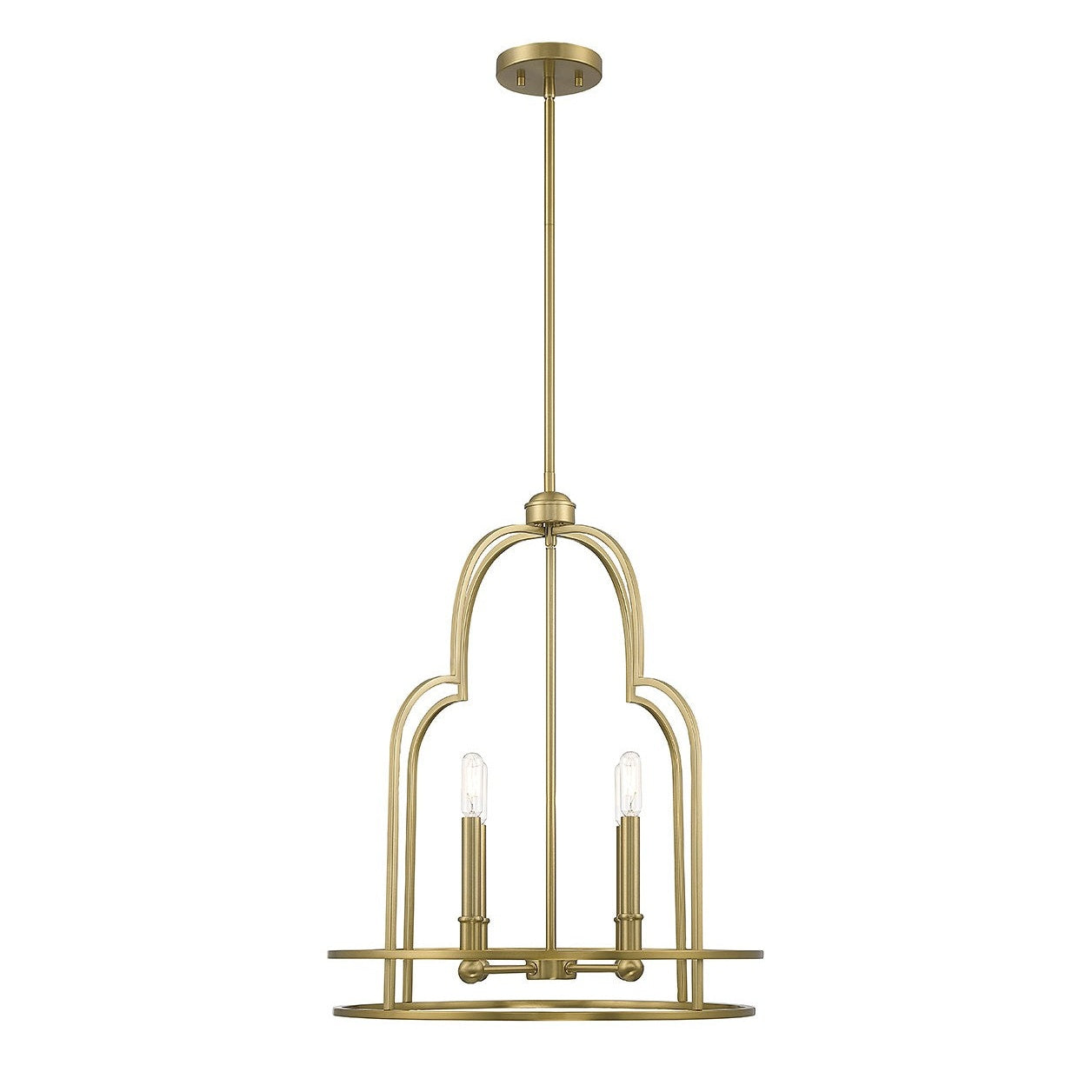 Savoy House - 3-6612-4-322 - Four Light Pendant - Diplomat - Warm Brass