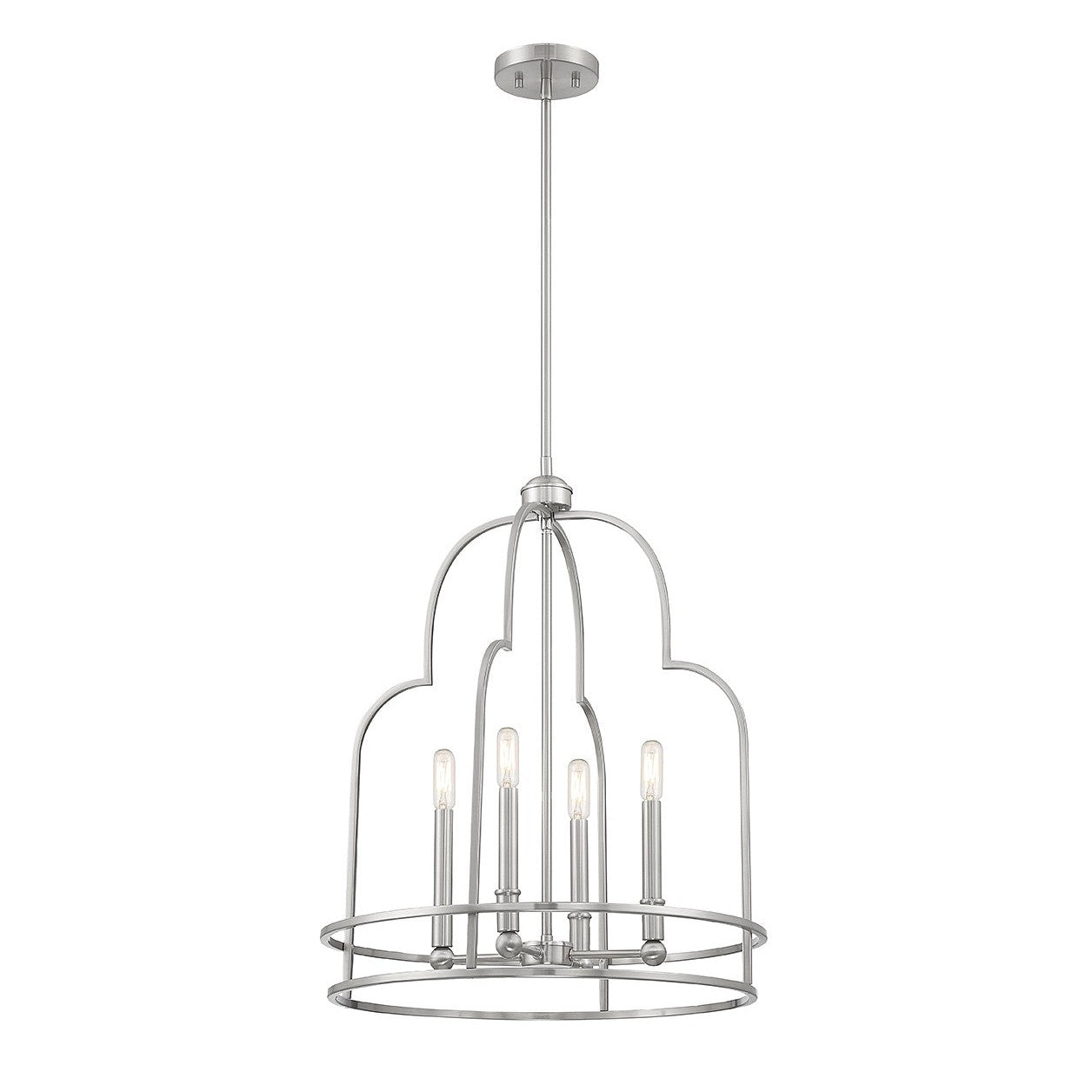 Savoy House - 3-6612-4-SN - Four Light Pendant - Diplomat - Satin Nickel