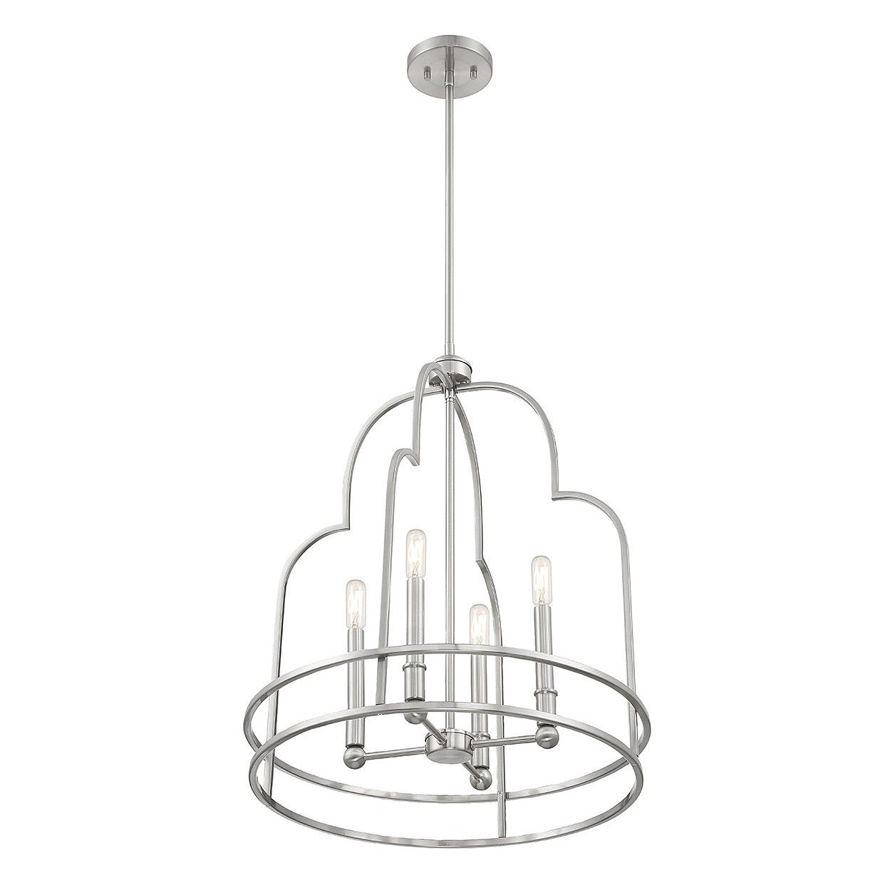 Savoy House - 3-6612-4-SN - Four Light Pendant - Diplomat - Satin Nickel