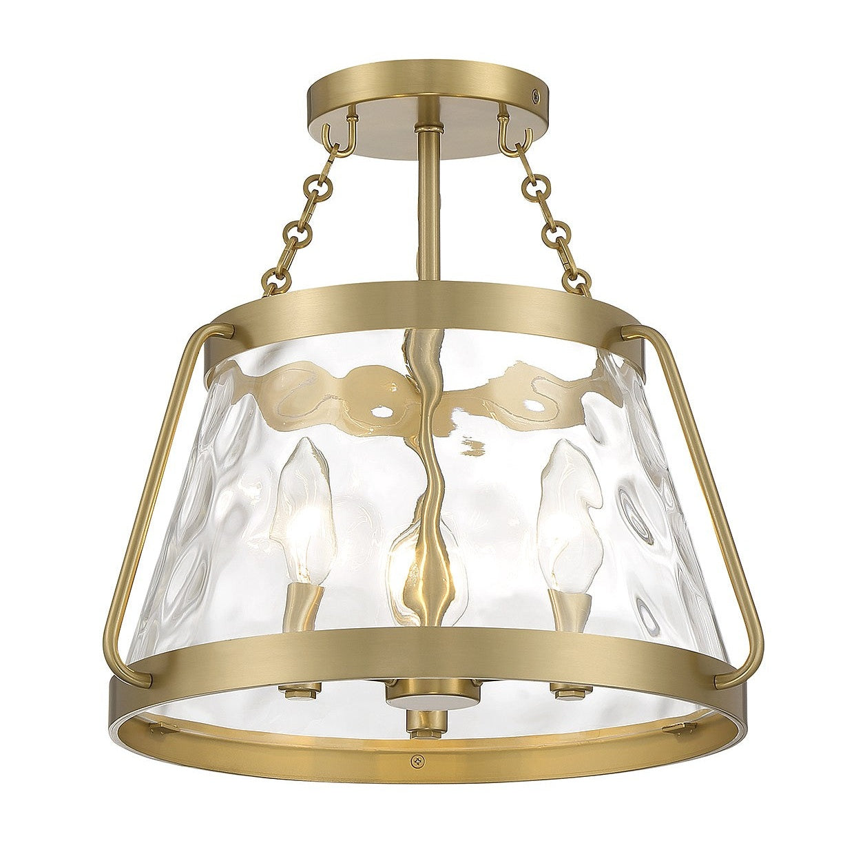 Savoy House - 6-1802-3-322 - Three Light Semi-Flush Mount - Crawford - Warm Brass