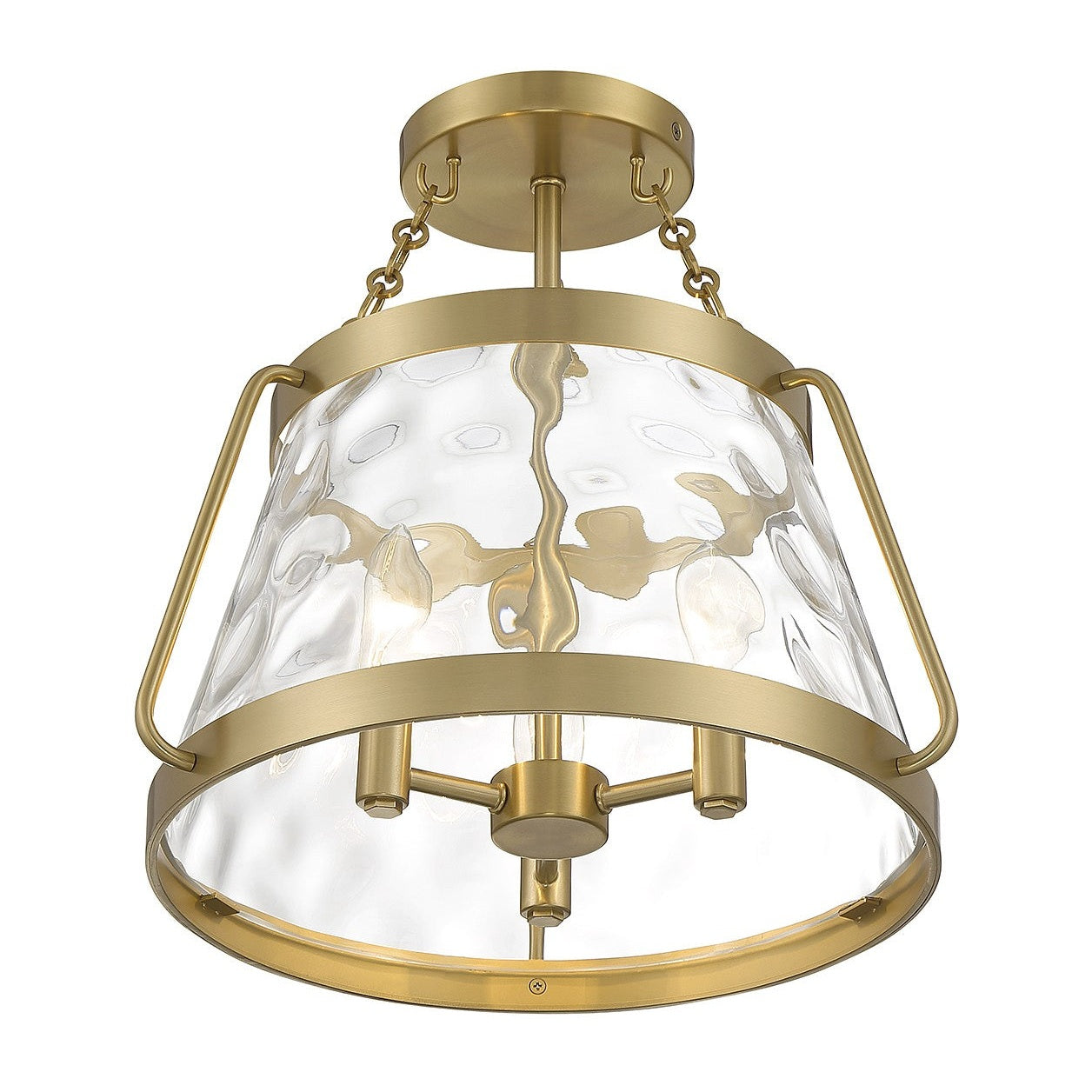 Savoy House - 6-1802-3-322 - Three Light Semi-Flush Mount - Crawford - Warm Brass