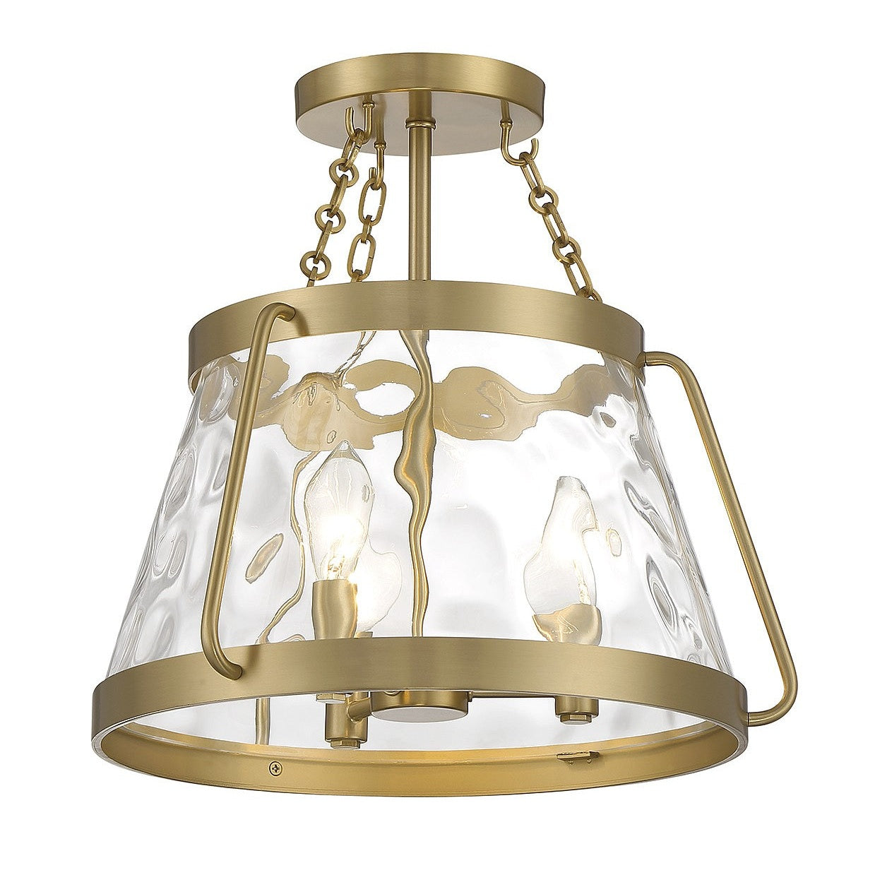 Savoy House - 6-1802-3-322 - Three Light Semi-Flush Mount - Crawford - Warm Brass