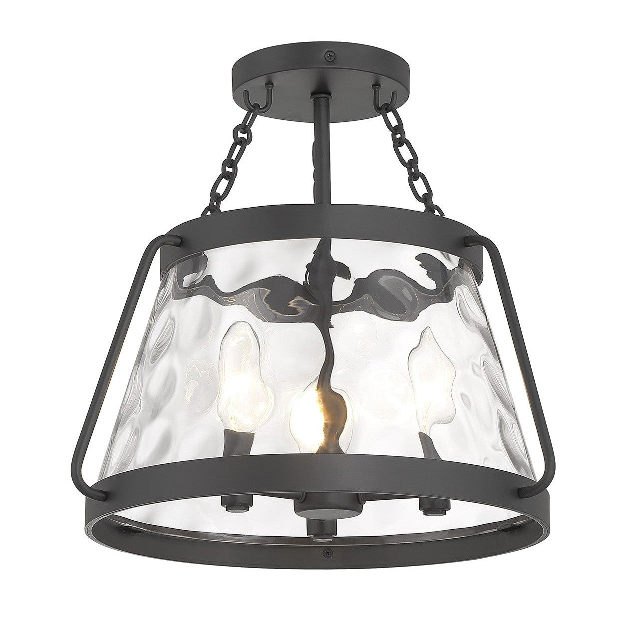 Savoy House - 6-1802-3-89 - Three Light Semi-Flush Mount - Crawford - Matte Black