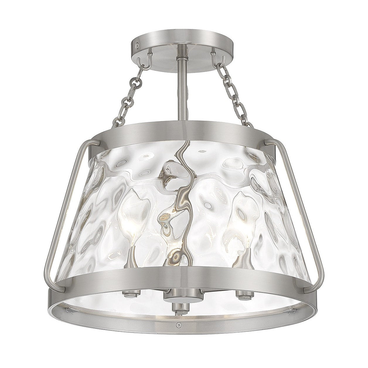 Savoy House - 6-1802-3-SN - Three Light Semi-Flush Mount - Crawford - Satin Nickel