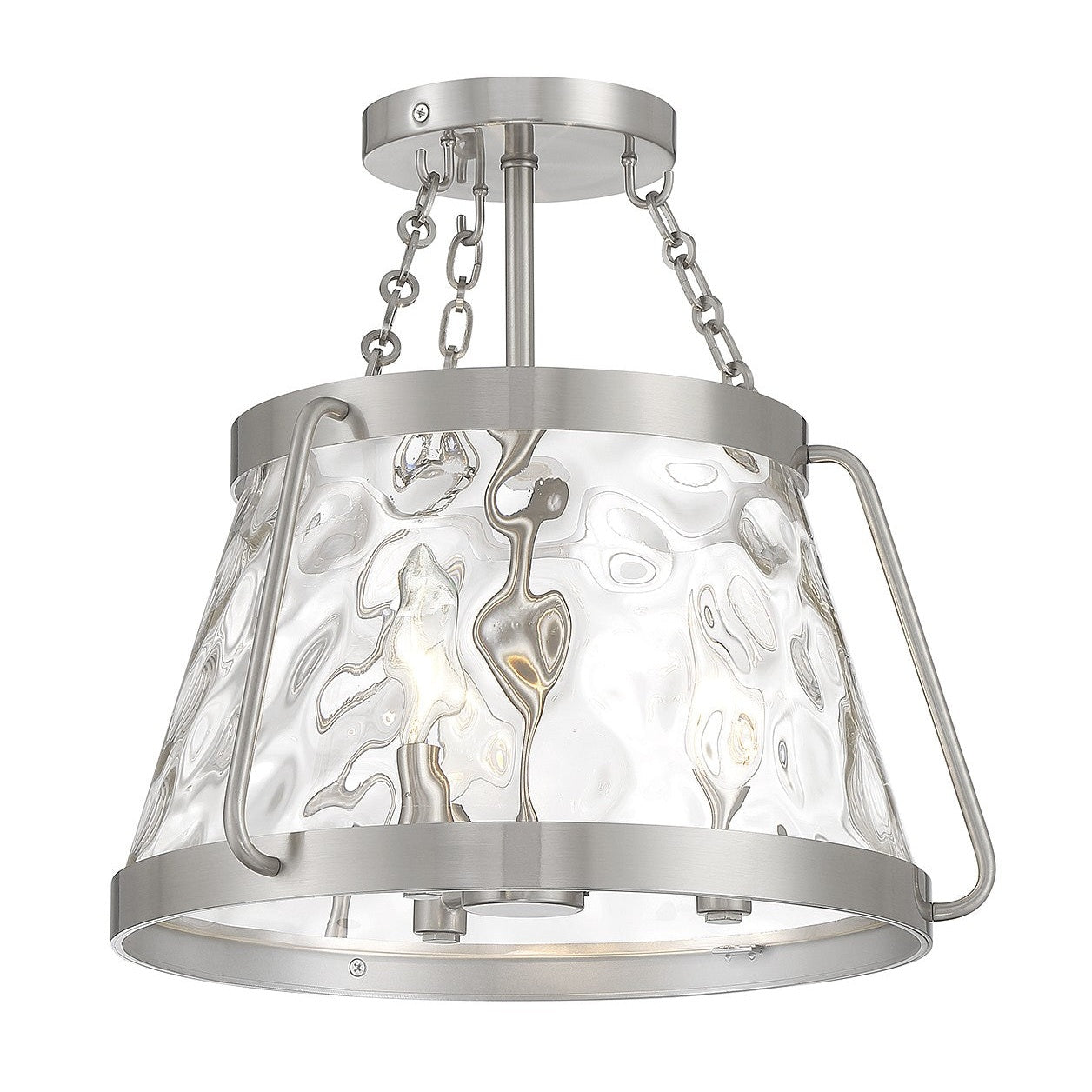 Savoy House - 6-1802-3-SN - Three Light Semi-Flush Mount - Crawford - Satin Nickel