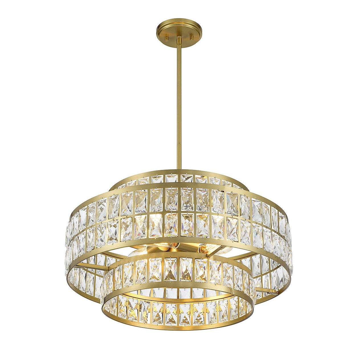 Savoy House - 7-9046-4-322 - Four Light Pendant - Renzo - Warm Brass