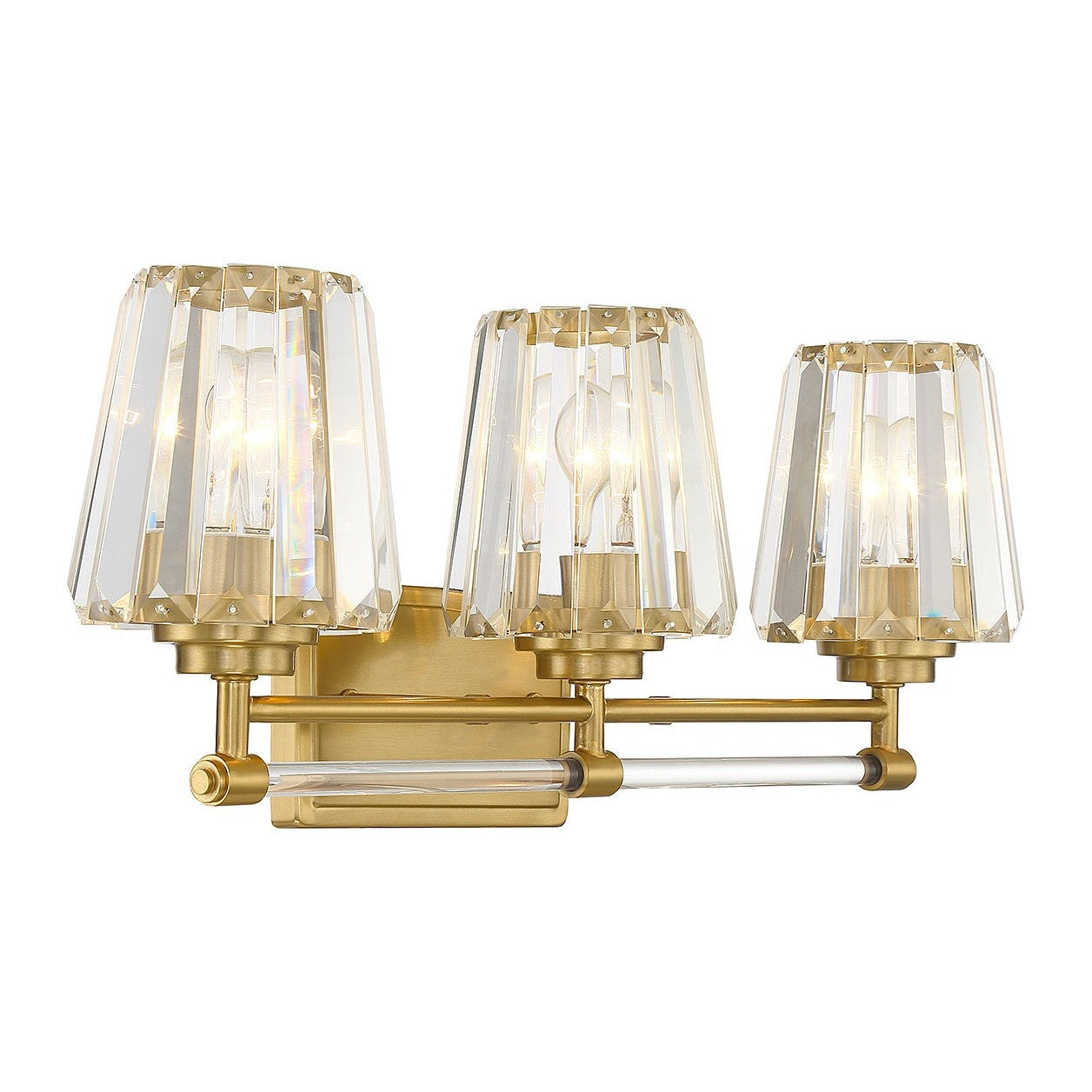 Savoy House - 8-6001-3-322 - Three Light Bathroom Vanity - Garnet - Warm Brass