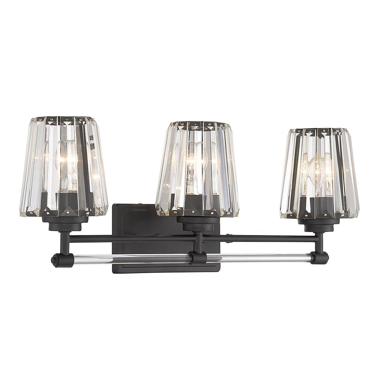 Savoy House - 8-6001-3-BK - Three Light Bathroom Vanity - Garnet - Matte Black