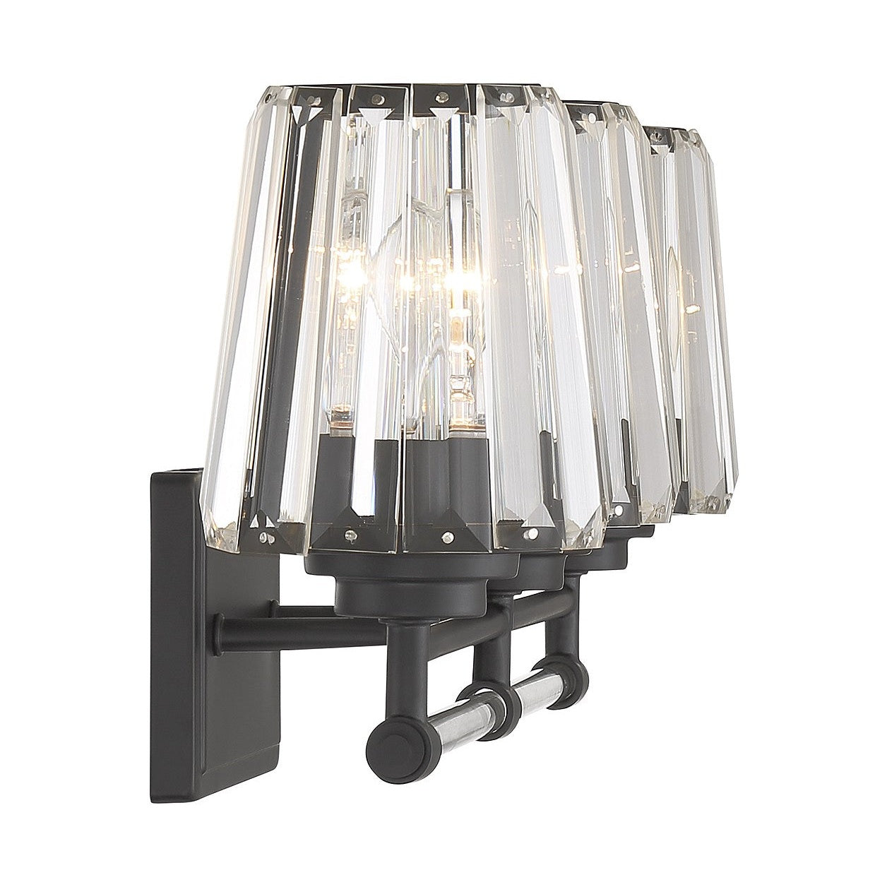 Savoy House - 8-6001-3-BK - Three Light Bathroom Vanity - Garnet - Matte Black