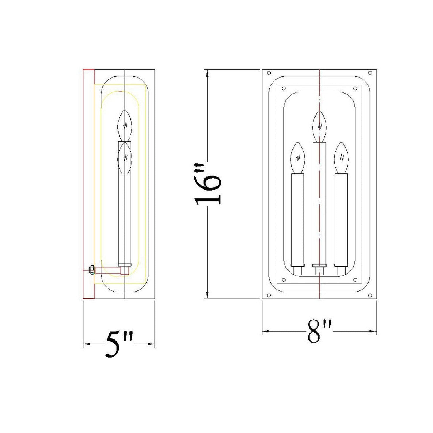 Z-Lite - 3038-3S-RB - Three Light Wall Sconce - Easton - Rubbed Brass