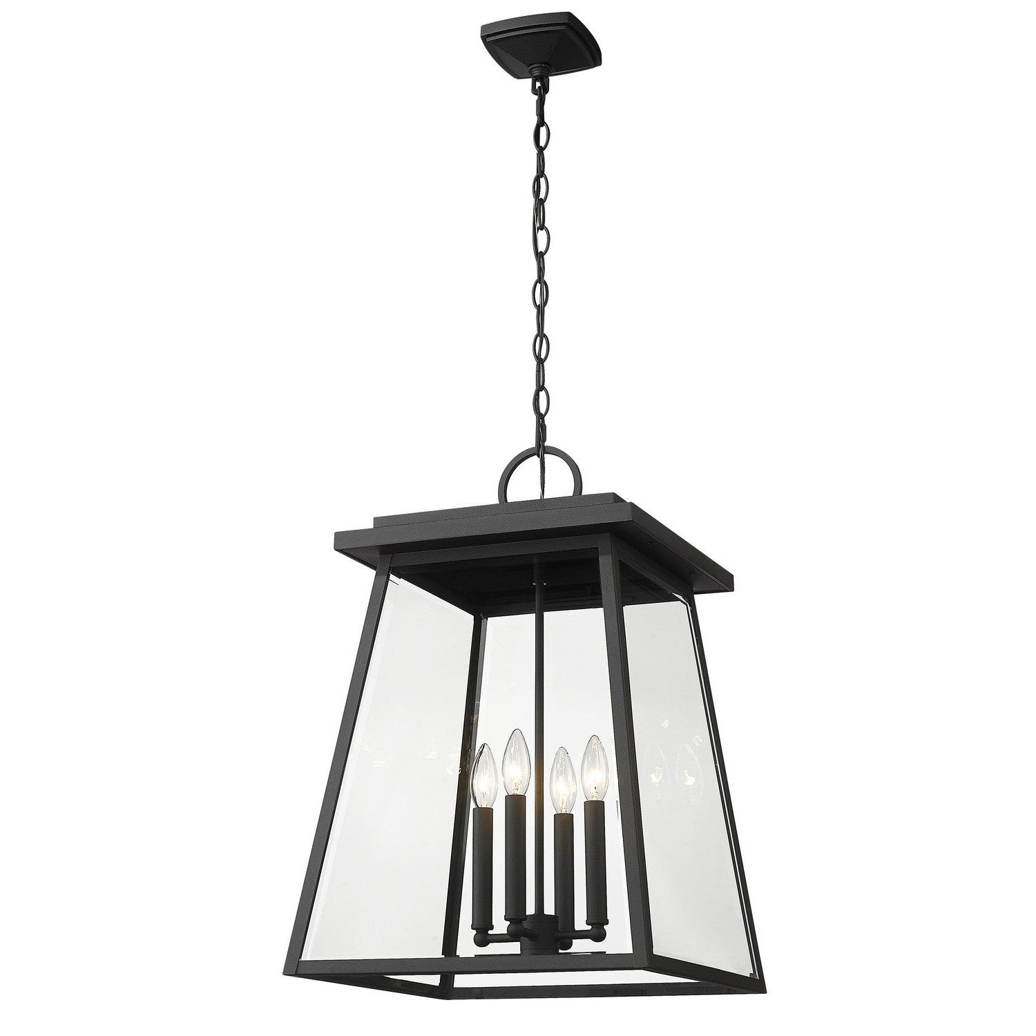 Z-Lite - 521CHXL-BK - Four Light Outdoor Chain Mount Ceiling Fixture - Broughton - Black
