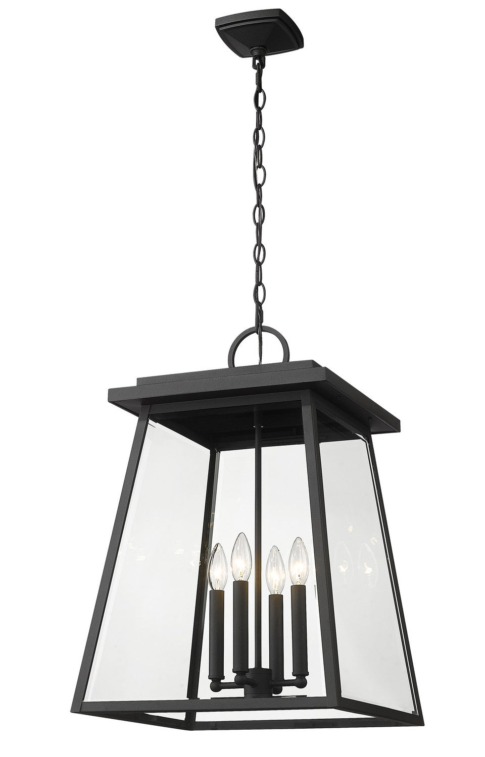 Z-Lite - 521CHXL-BK - Four Light Outdoor Chain Mount Ceiling Fixture - Broughton - Black