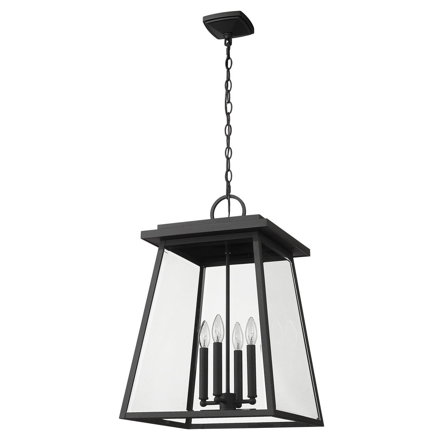 Z-Lite - 521CHXL-BK - Four Light Outdoor Chain Mount Ceiling Fixture - Broughton - Black