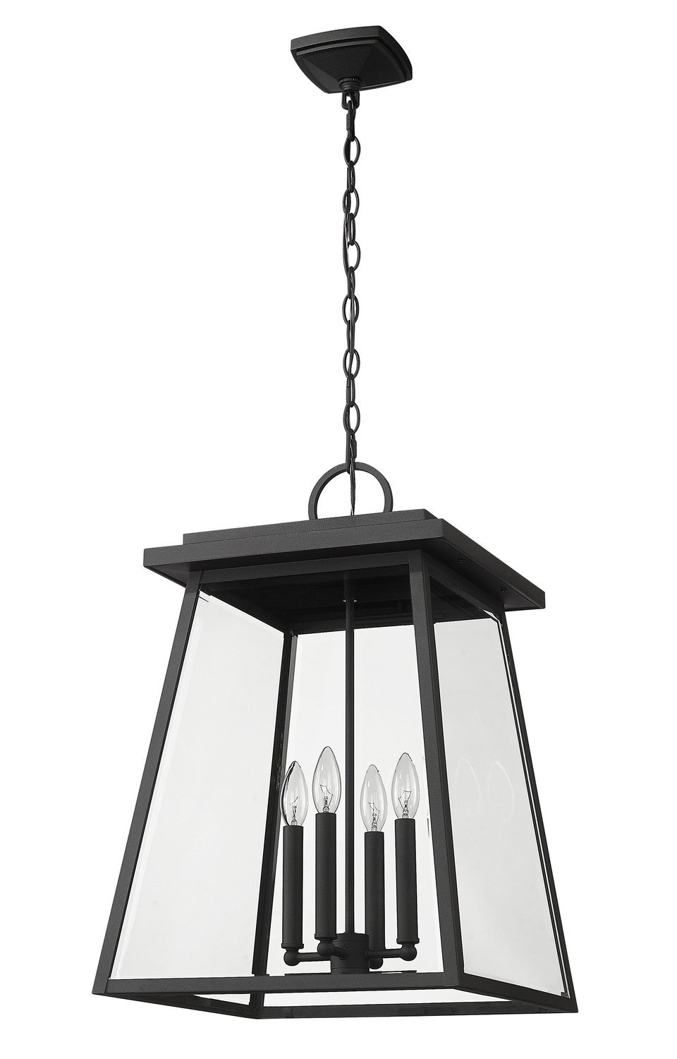 Z-Lite - 521CHXL-BK - Four Light Outdoor Chain Mount Ceiling Fixture - Broughton - Black