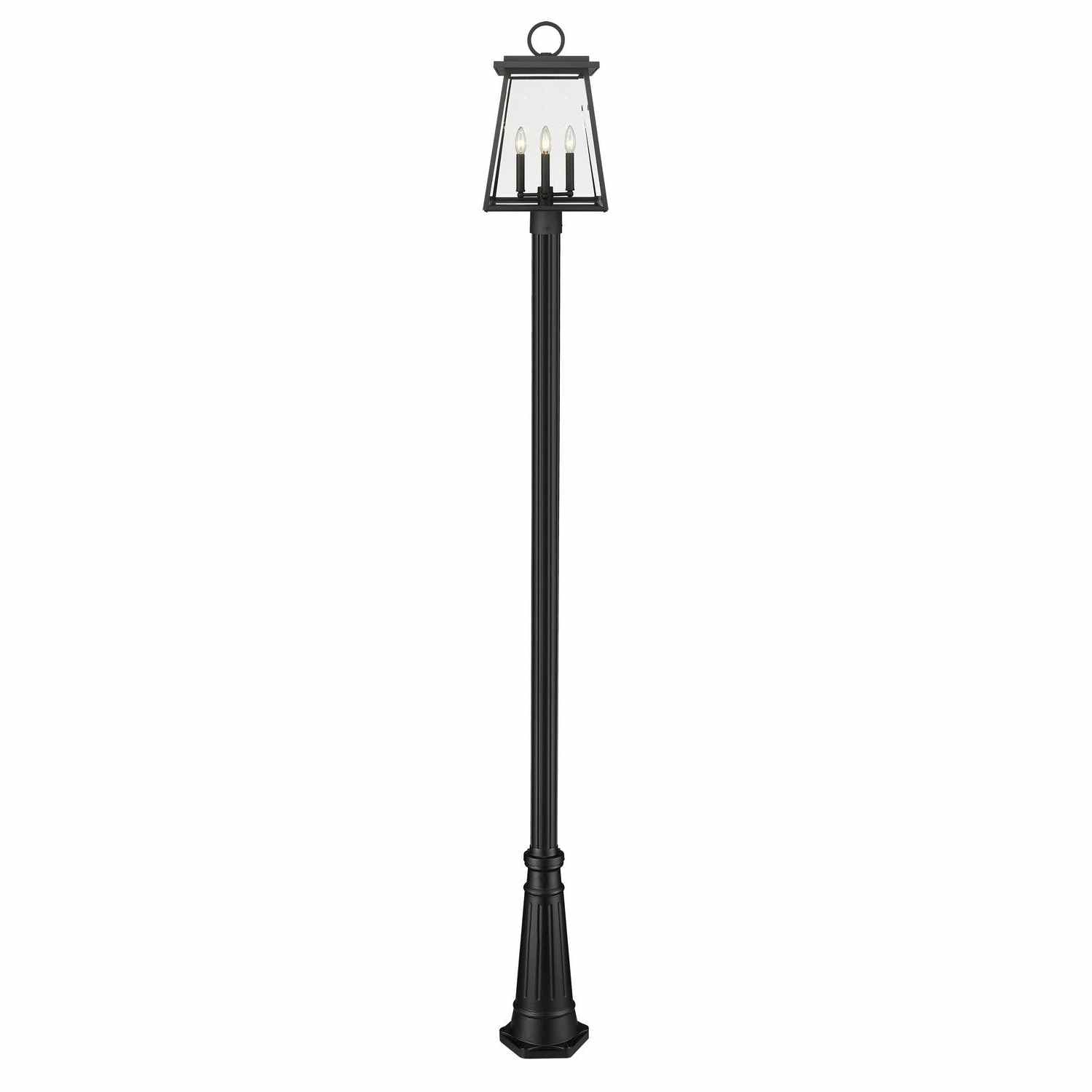 Z-Lite - 521PHBR-519P-BK - Four Light Outdoor Post Mounted Fixture - Broughton - Black