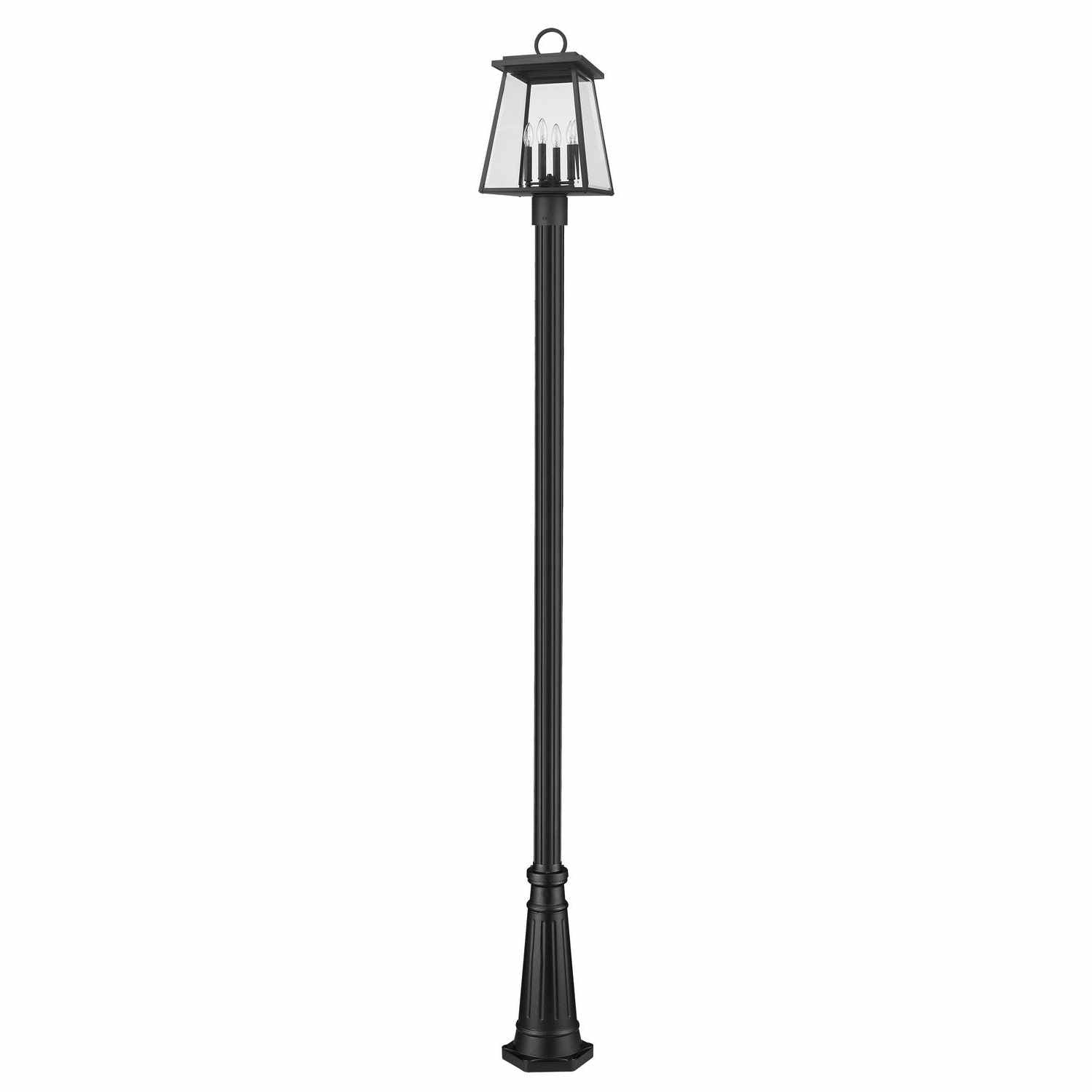 Z-Lite - 521PHBR-519P-BK - Four Light Outdoor Post Mounted Fixture - Broughton - Black