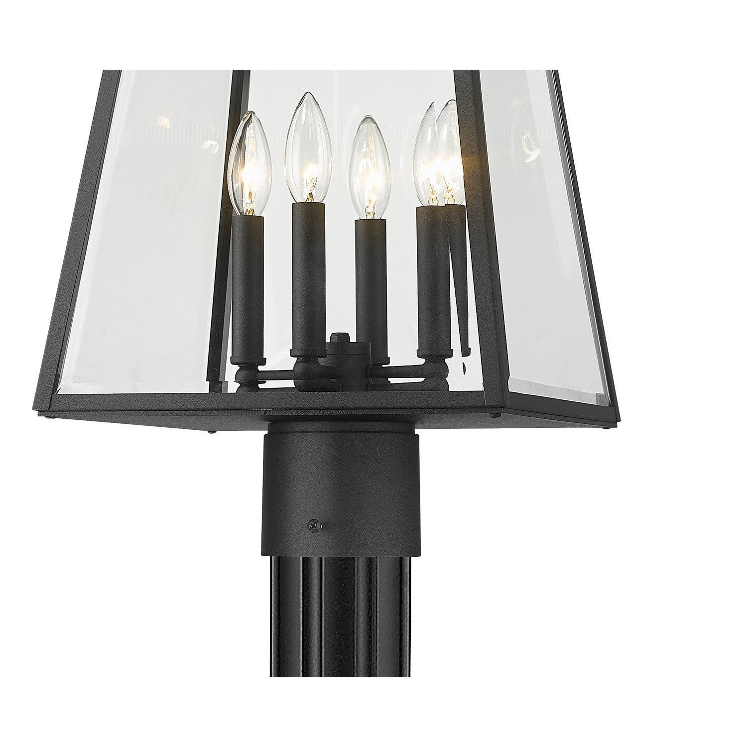 Z-Lite - 521PHBR-519P-BK - Four Light Outdoor Post Mounted Fixture - Broughton - Black