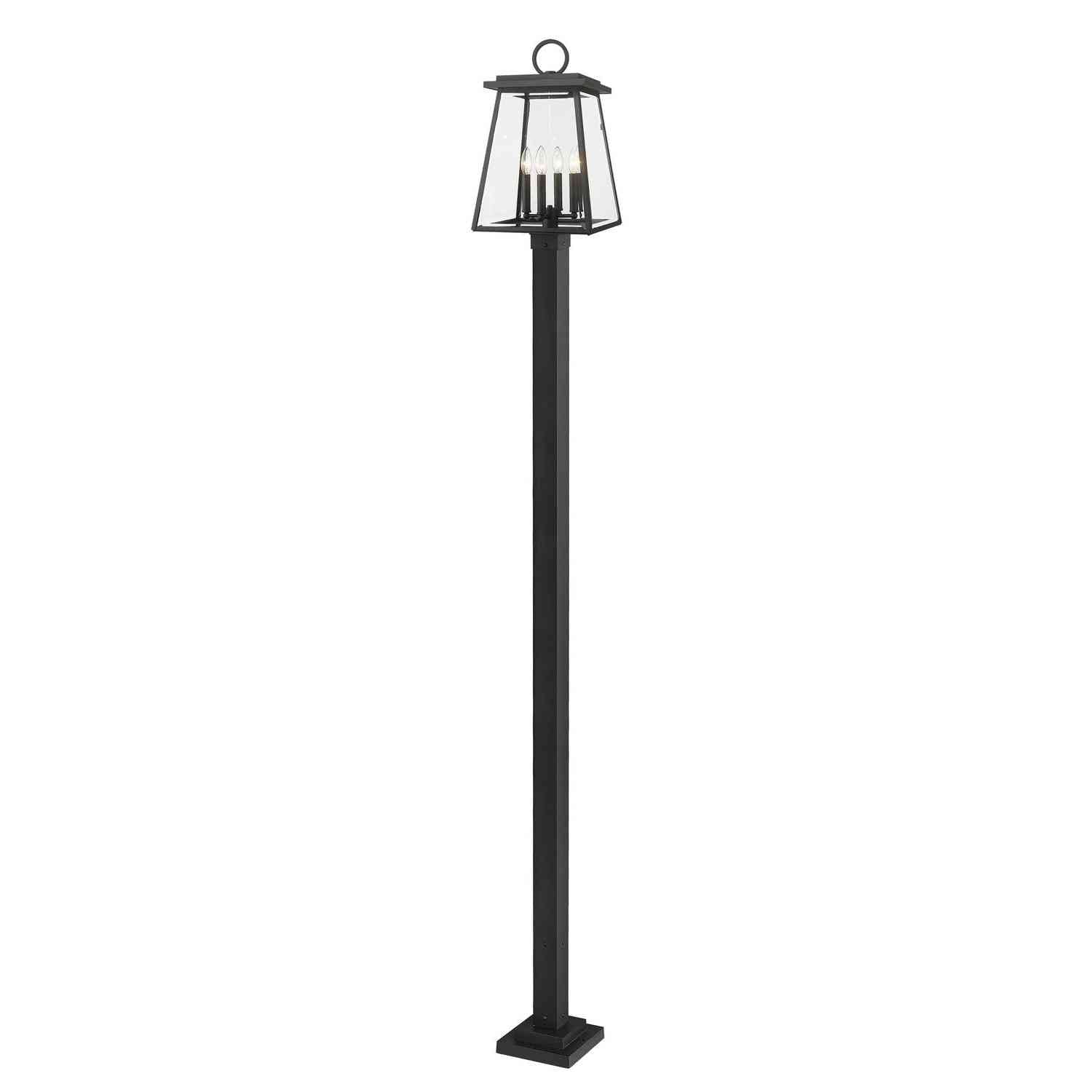 Z-Lite - 521PHBS-536P-BK - Four Light Outdoor Post Mounted Fixture - Broughton - Black