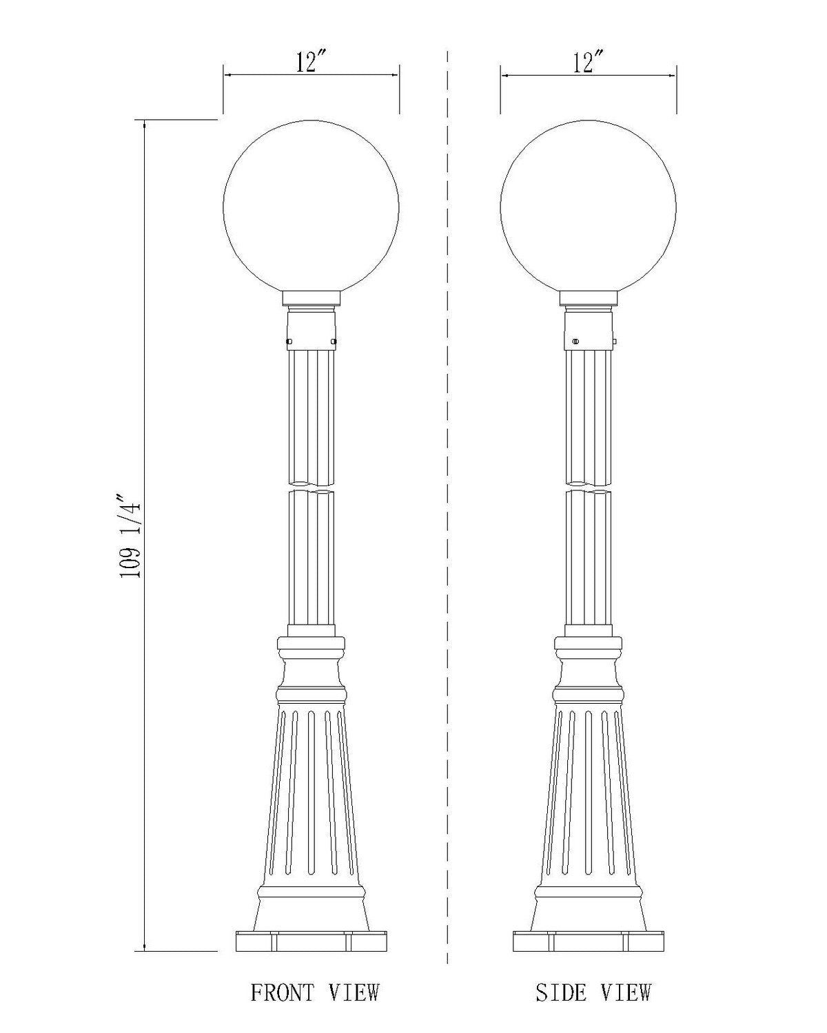 Z-Lite - 599PHB-519P-BK - One Light Outdoor Post Mounted Fixture - Laurent - Black