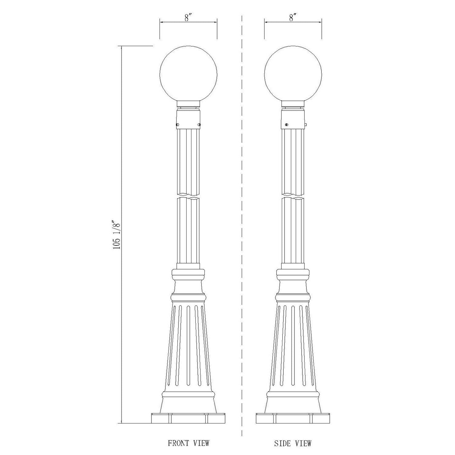 Z-Lite - 599PHM-519P-BK - One Light Outdoor Post Mounted Fixture - Laurent - Black