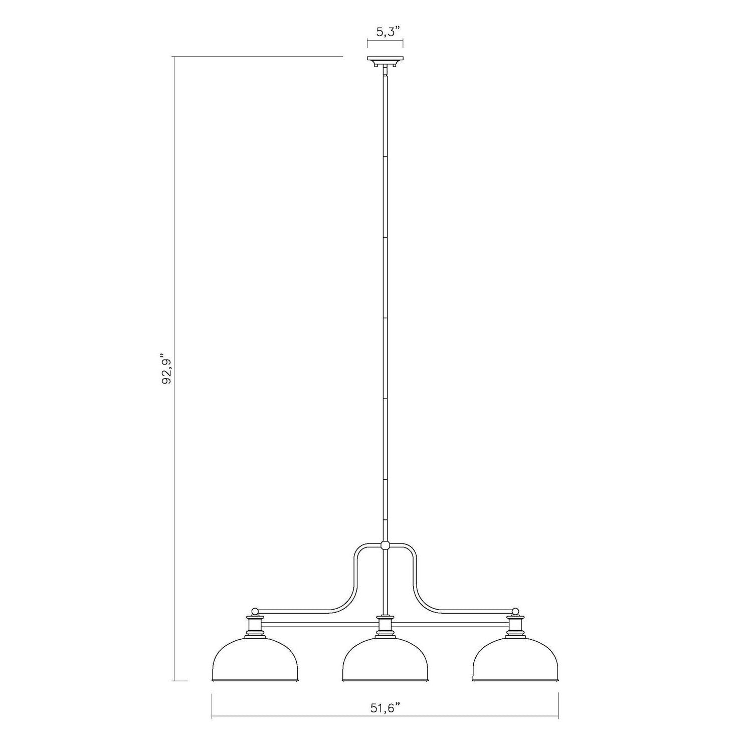 Z-Lite - 725-3MB-D13MB - Three Light Billiard - Melange - Matte Black