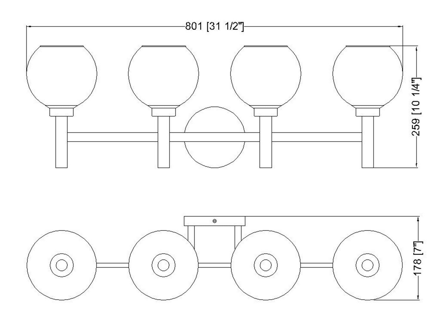 Z-Lite - 7502-4V-CH - Four Light Vanity - Sutton - Chrome