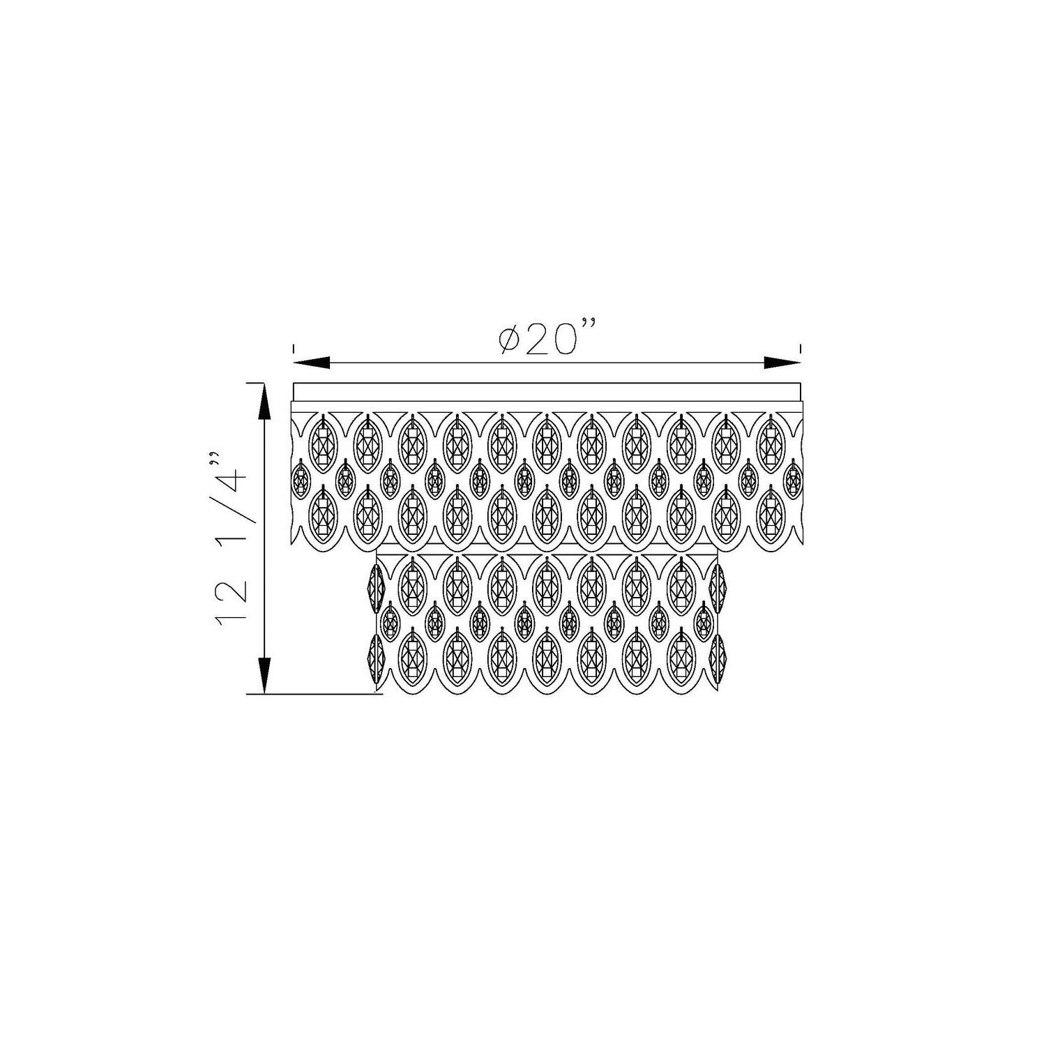 Z-Lite - 822F20-HB - Nine Light Flush Mount - Dealey - Heirloom Brass