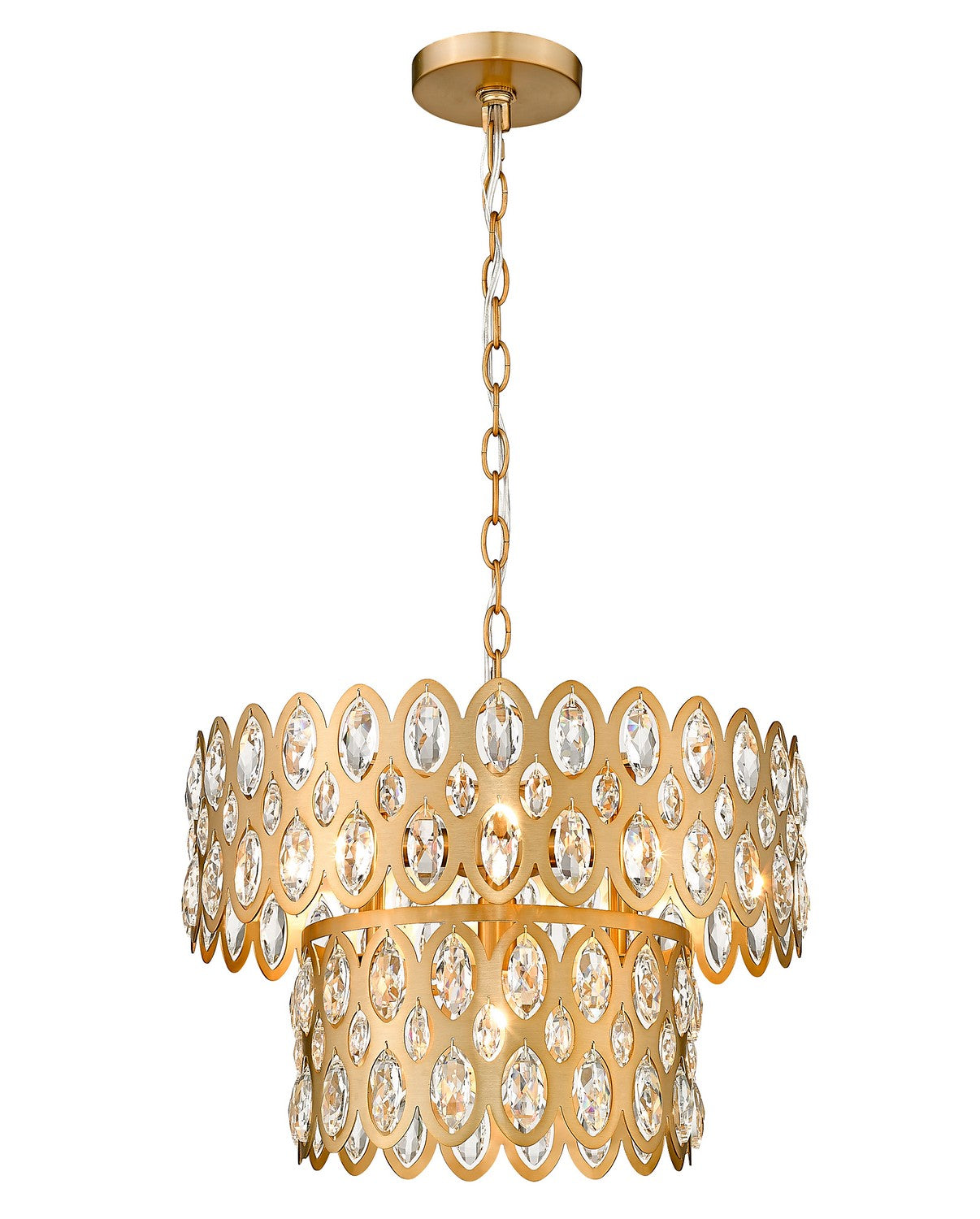 Z-Lite - 822P15-HB - Five Light Pendant - Dealey - Heirloom Brass
