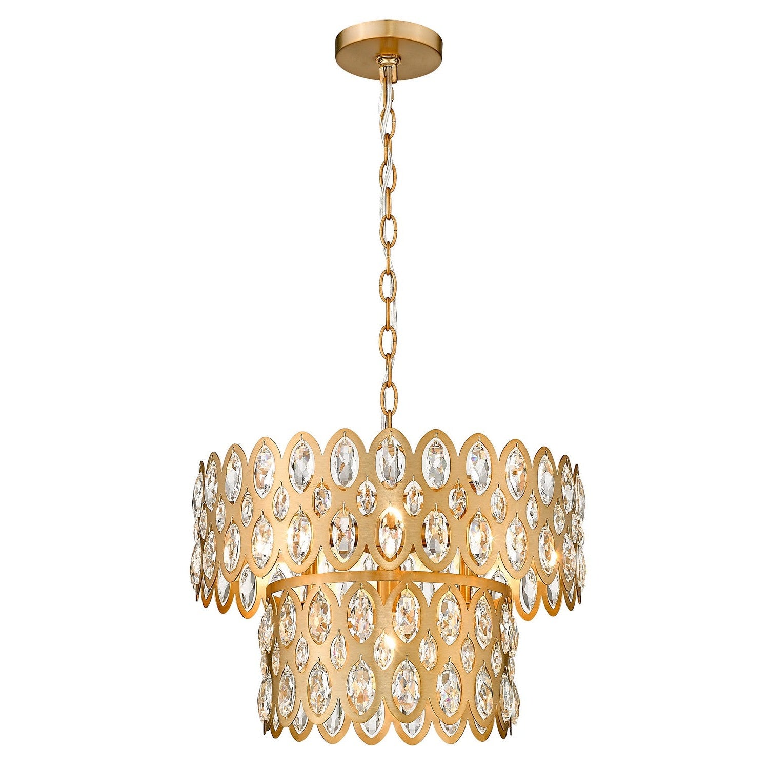 Z-Lite - 822P15-HB - Five Light Pendant - Dealey - Heirloom Brass