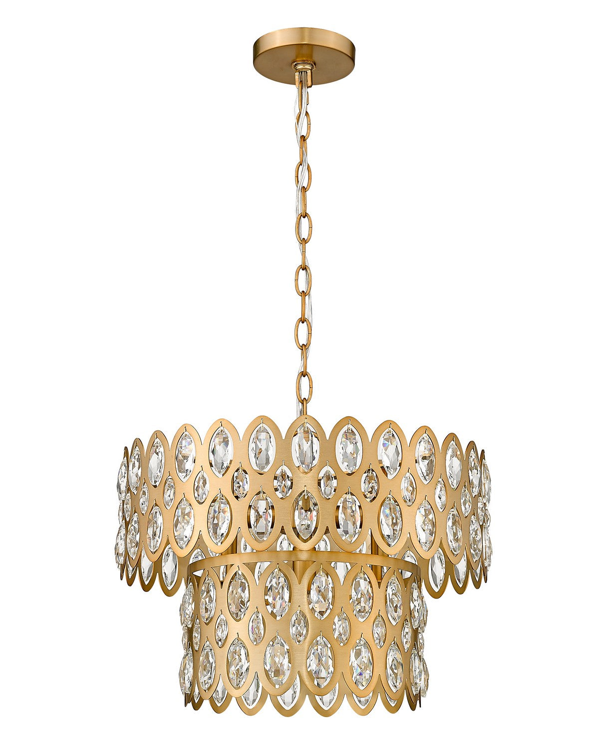 Z-Lite - 822P15-HB - Five Light Pendant - Dealey - Heirloom Brass