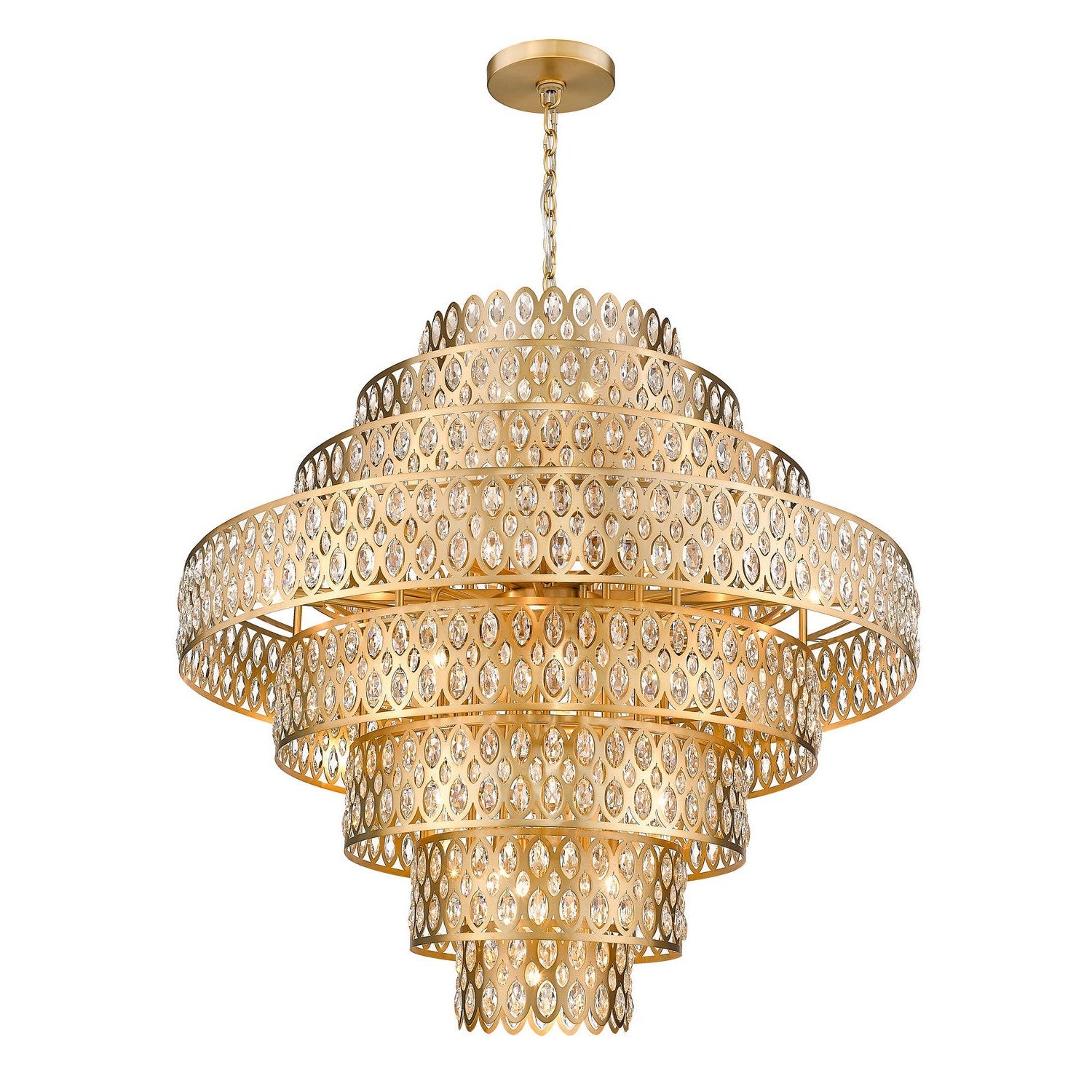 Z-Lite - 822P45-HB - 25 Light Chandelier - Dealey - Heirloom Brass