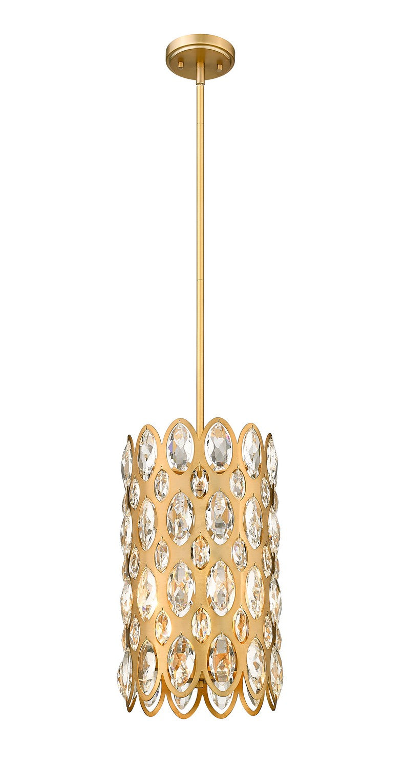 Z-Lite - 822P9-HB - Three Light Pendant - Dealey - Heirloom Brass