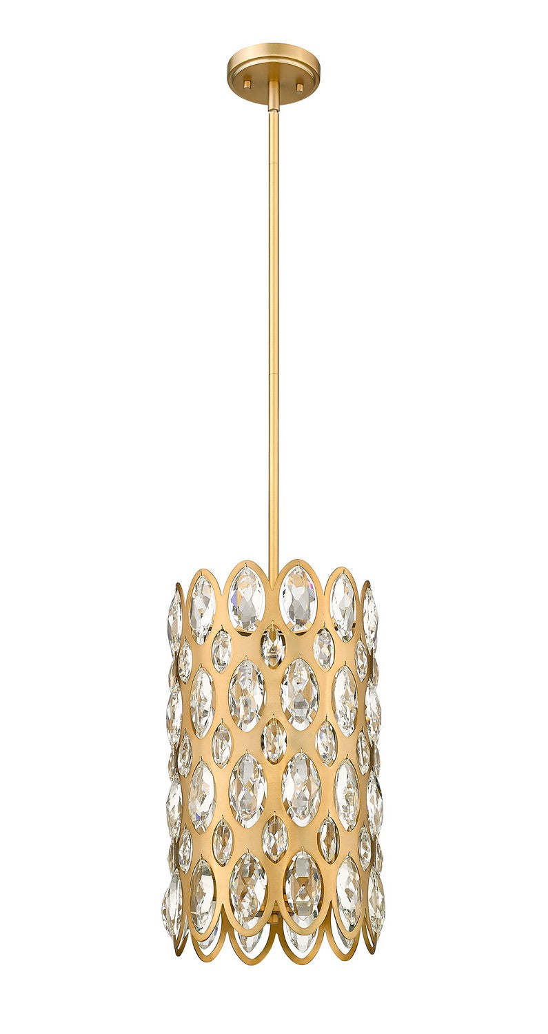 Z-Lite - 822P9-HB - Three Light Pendant - Dealey - Heirloom Brass