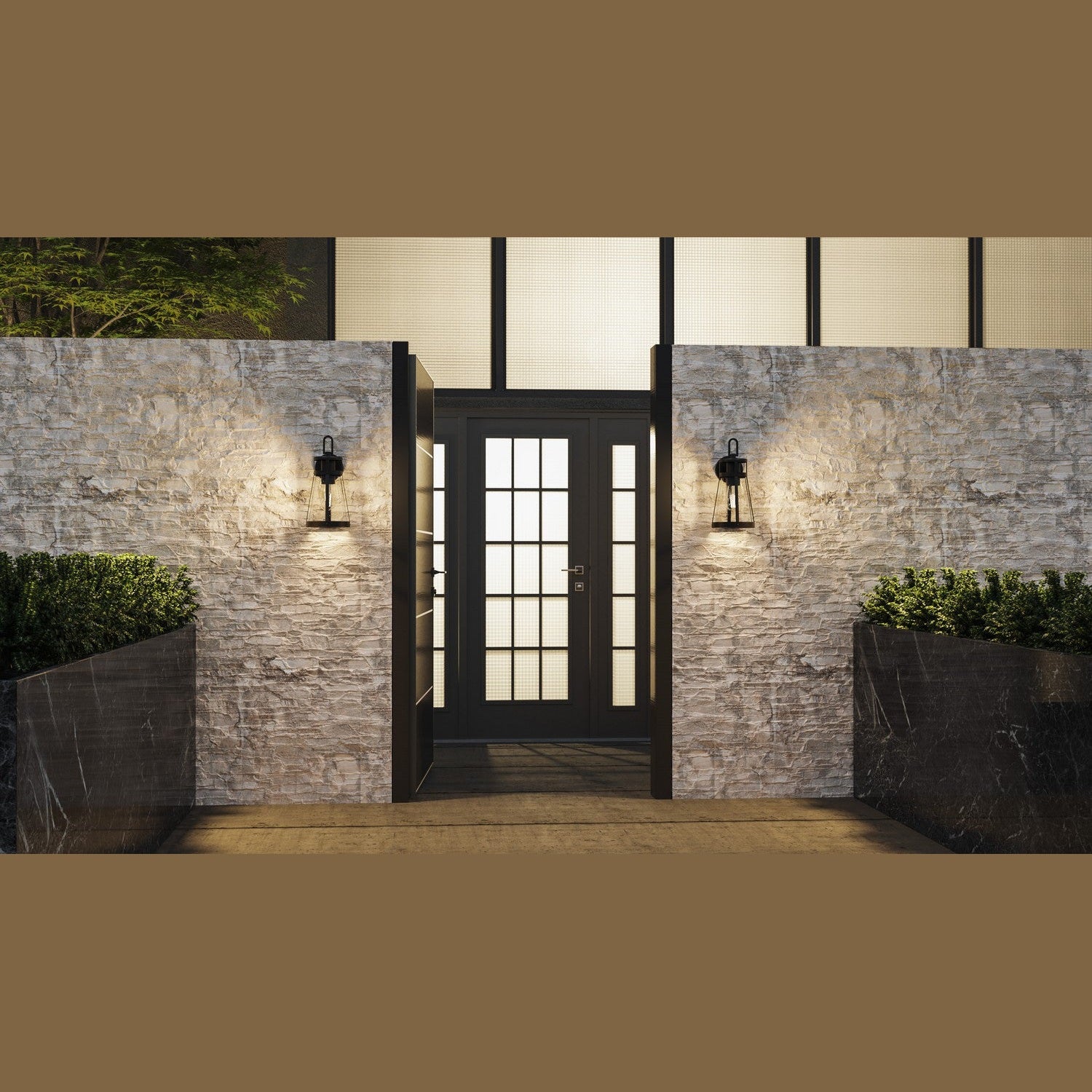 Quoizel - BAB8408MBK - One Light Outdoor Wall Mount - Barber - Matte Black