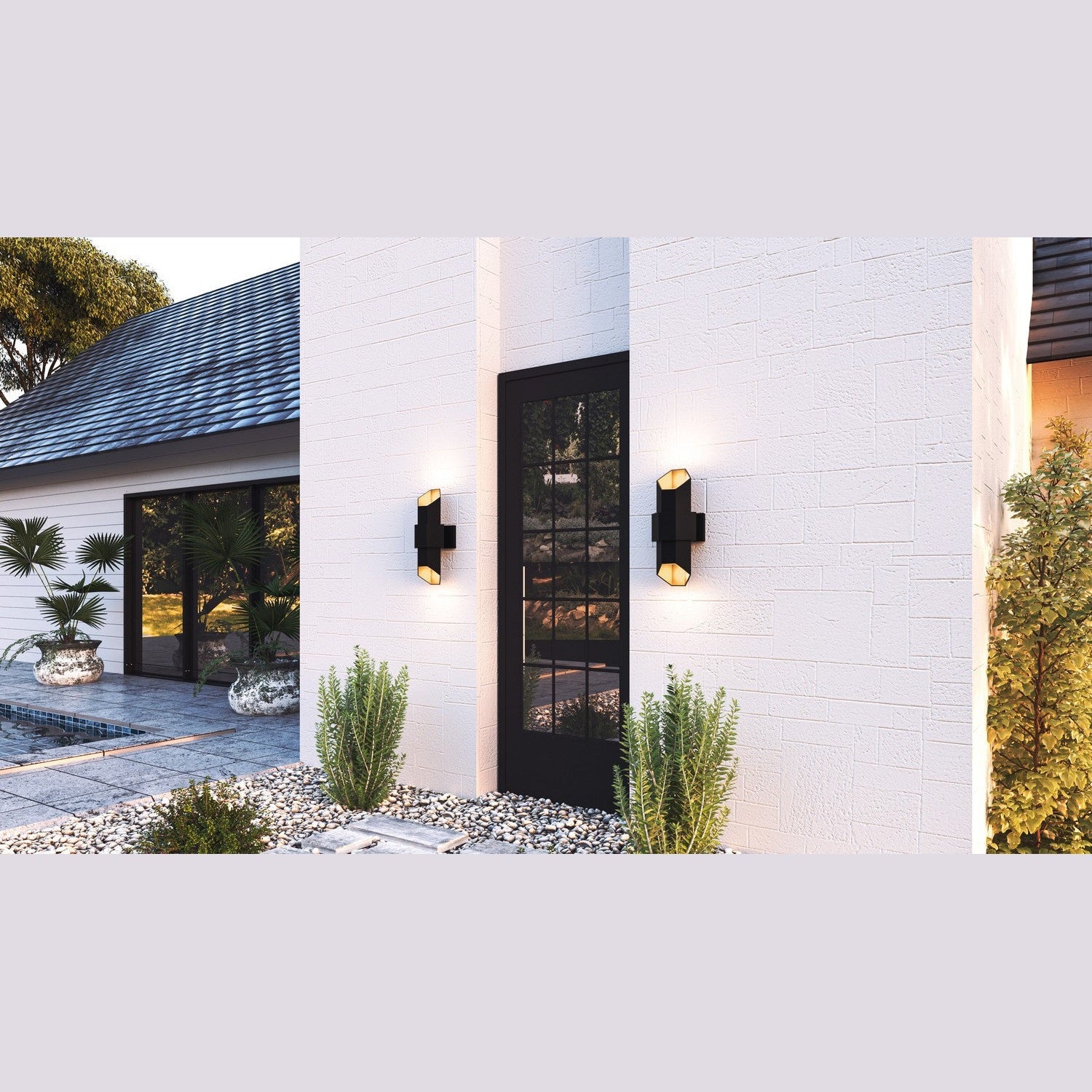 Quoizel - CHS8307MBKG - LED Outdoor Wall Mount - Chasm - Matte Black Gold