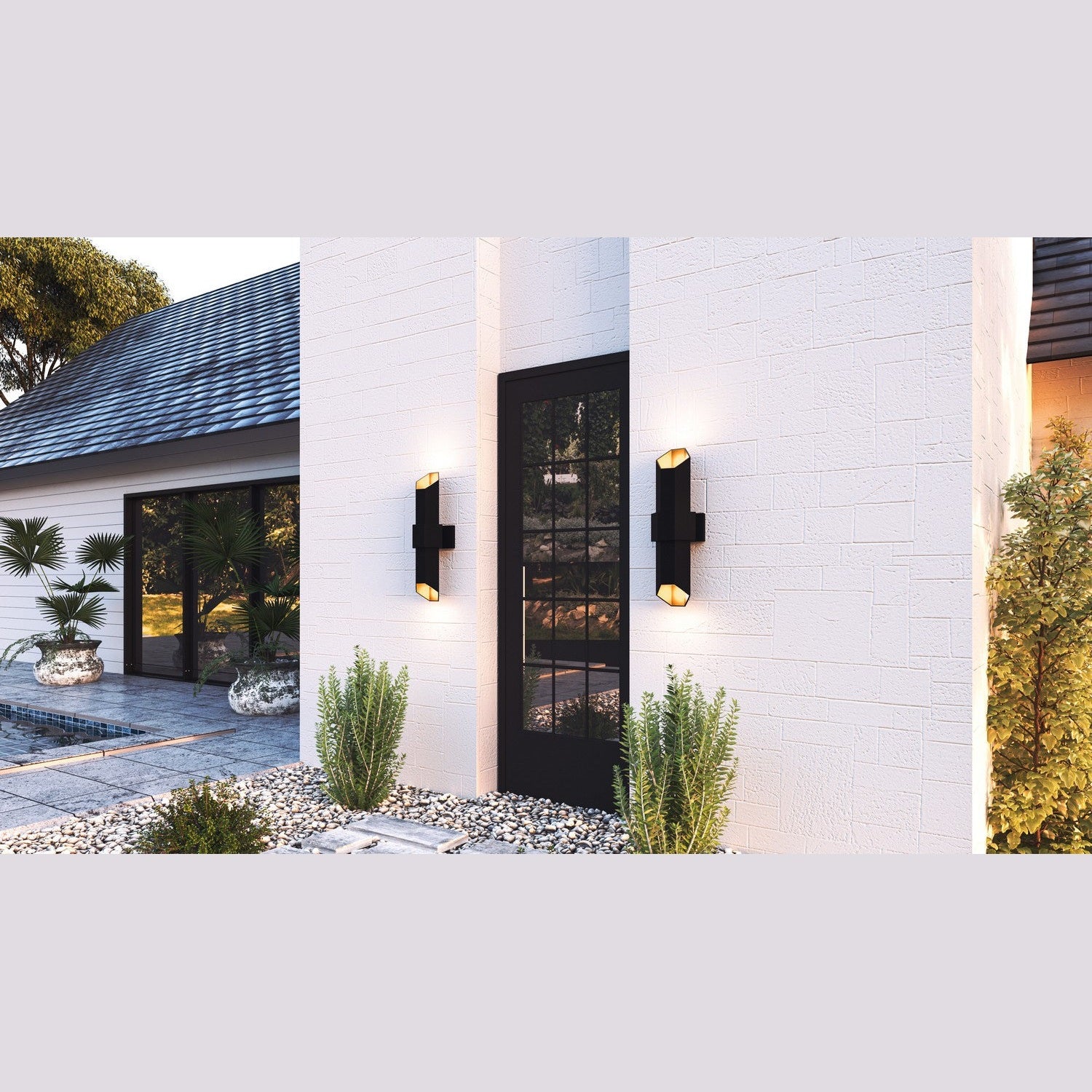 Quoizel - CHS8407MBKG - LED Outdoor Wall Mount - Chasm - Matte Black Gold