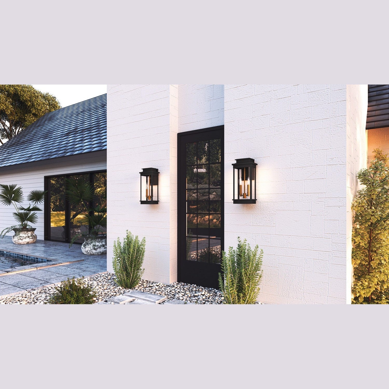Quoizel - NOE8407MBK - Two Light Outdoor Wall Mount - Noelle - Matte Black
