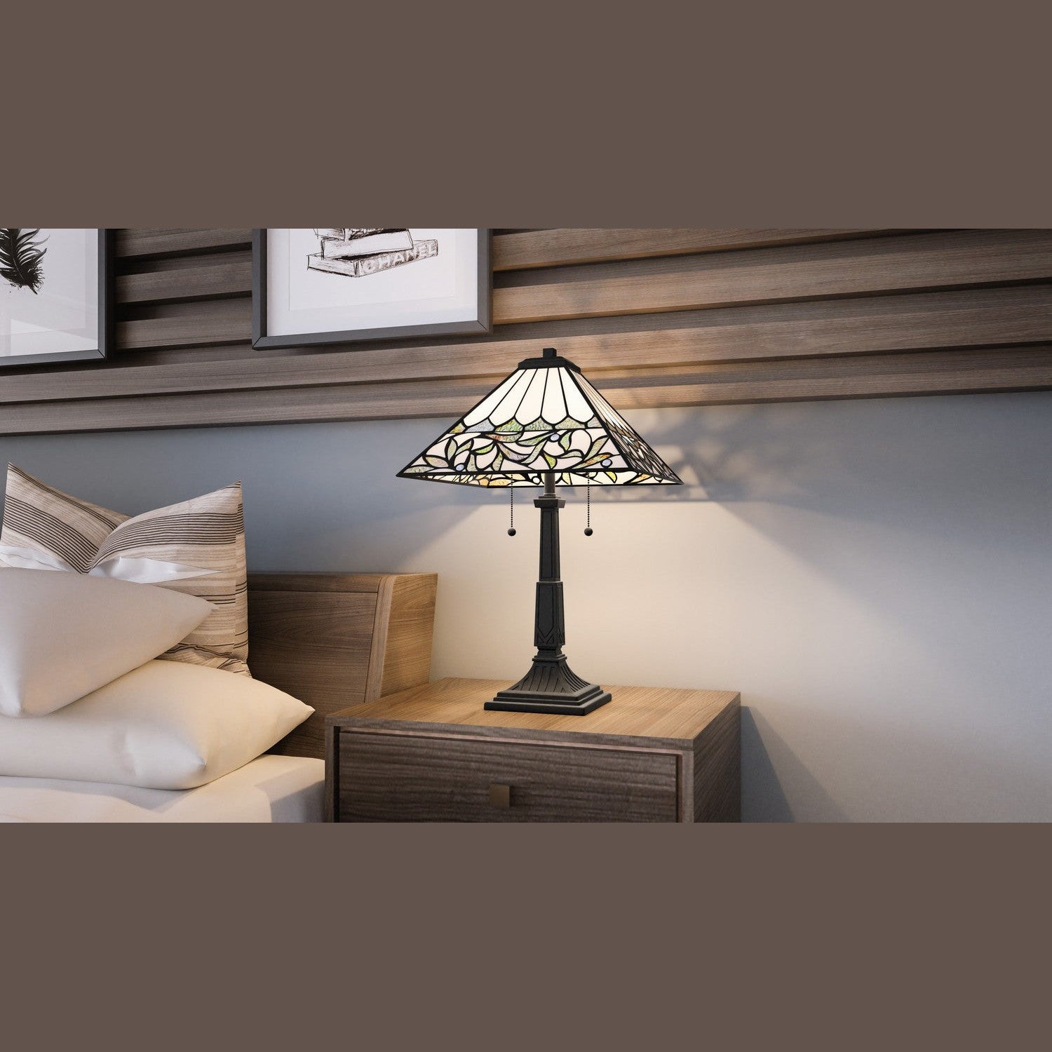 Quoizel - TF16135MBK - Two Light Table Lamp - Tiffany - Matte Black