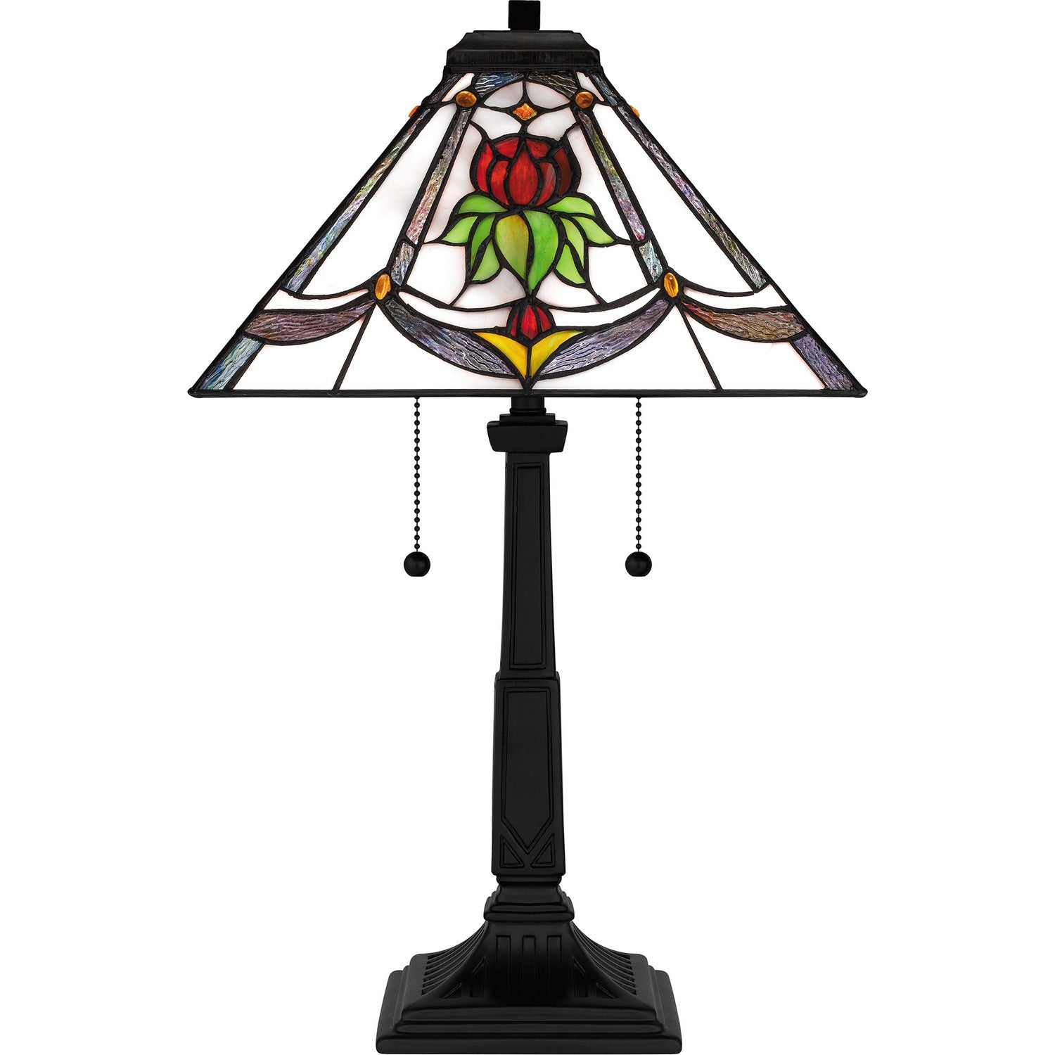 Quoizel - TF16137MBK - Two Light Table Lamp - Tiffany - Matte Black