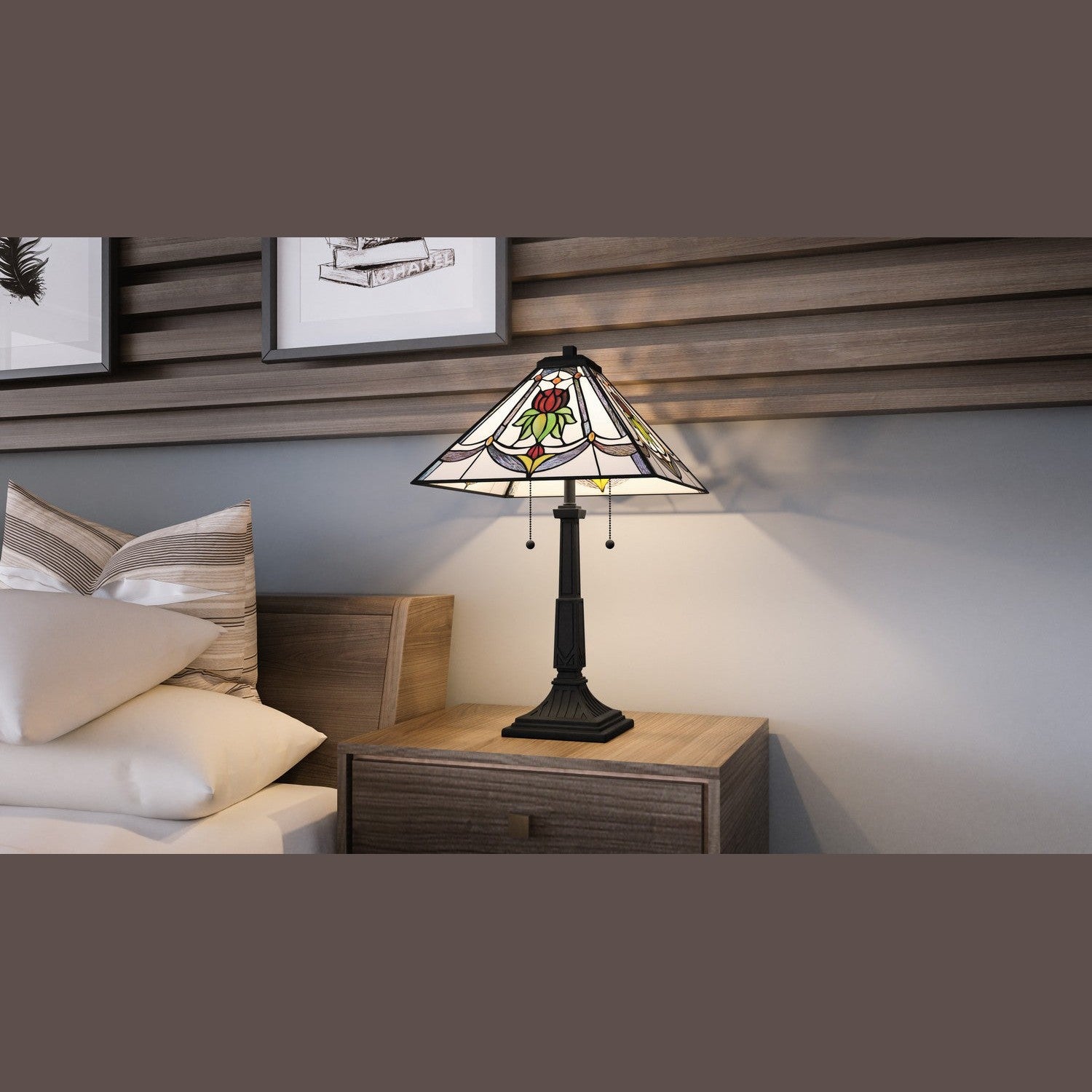 Quoizel - TF16137MBK - Two Light Table Lamp - Tiffany - Matte Black