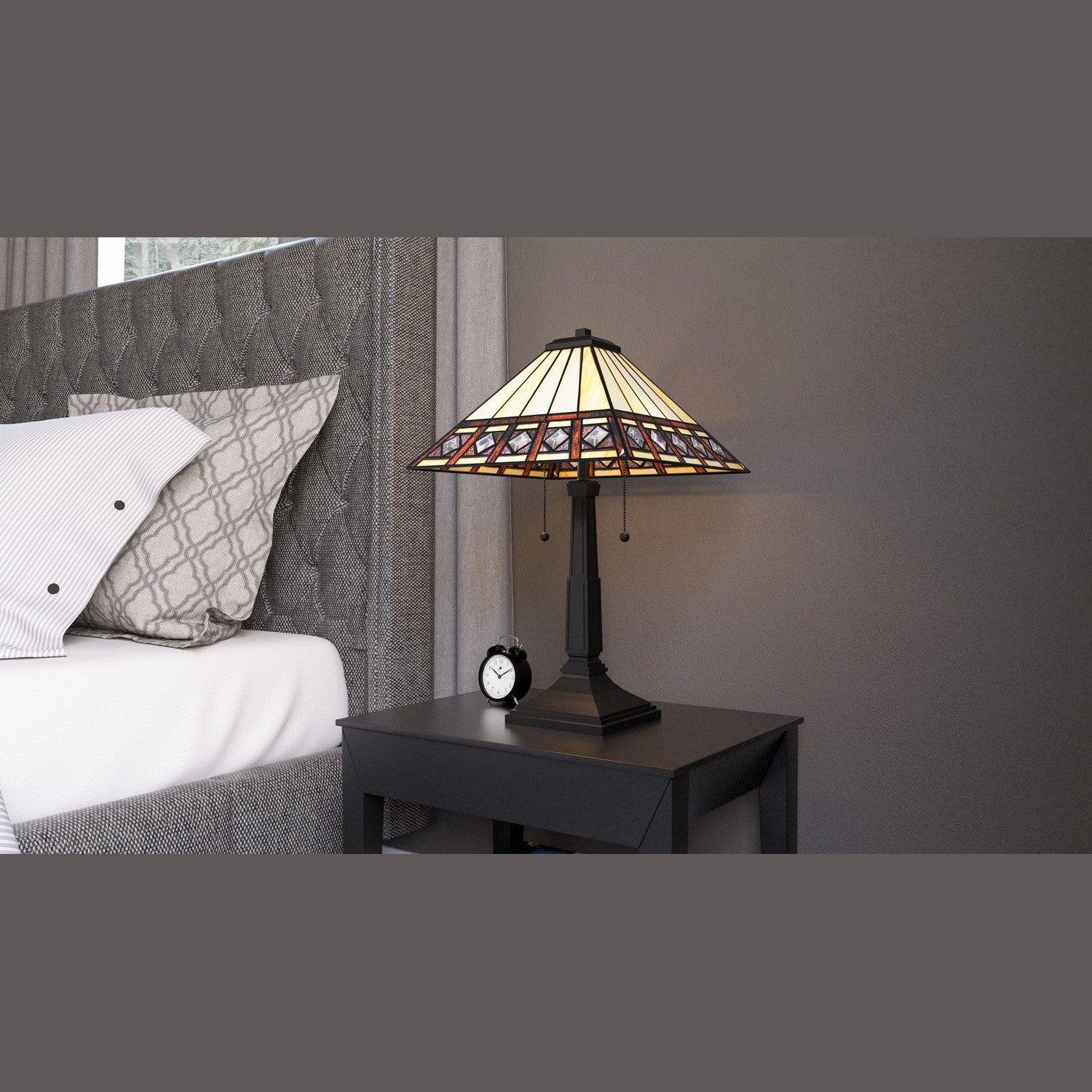 Quoizel - TF16139MBK - Two Light Table Lamp - Tiffany - Matte Black