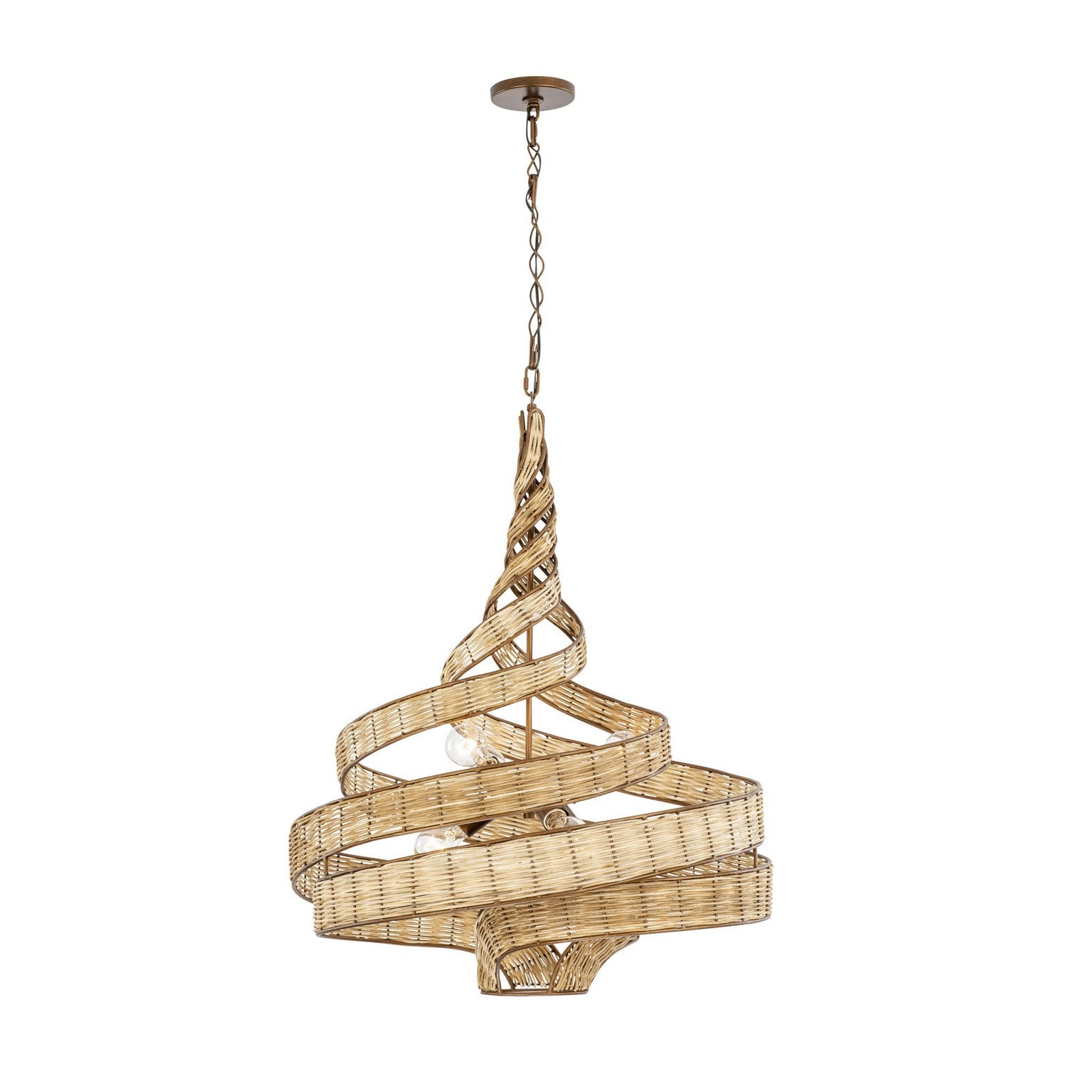 Varaluz - 240P06BTR - Six Light Pendant - Flow - Baguette/Natural Rattan